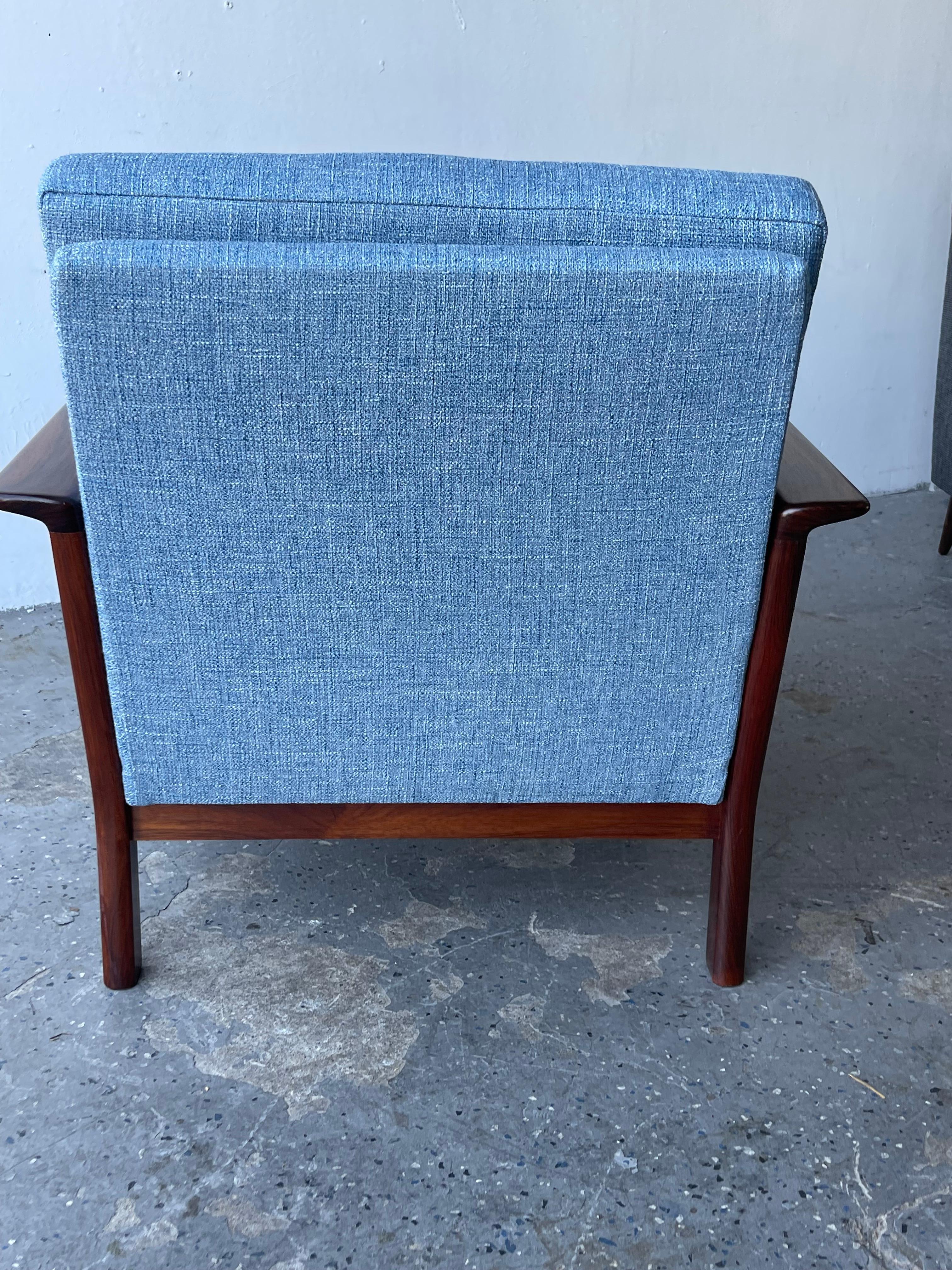 Danish Mid-Century Modern Rosewood &w Tweed Easy Chair by Westnofa For Sale 4