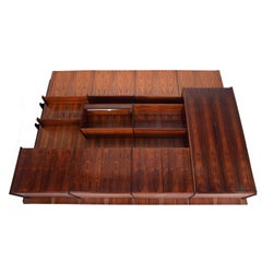 Danish Mid-Century Modern Rosewood Wall Unit Four Panels Ib Juul Christensen