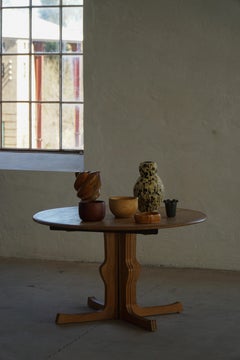 Danish Mid Century Modern Round Dining Table in Oak with Two Extensions, 1960s