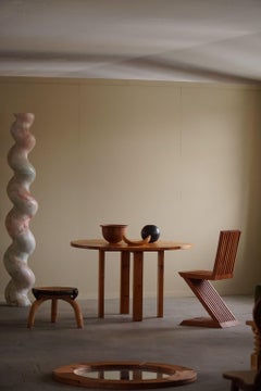 Danish Mid Century Modern, Round Dining Table in Solid Pine, Made in the 1970s