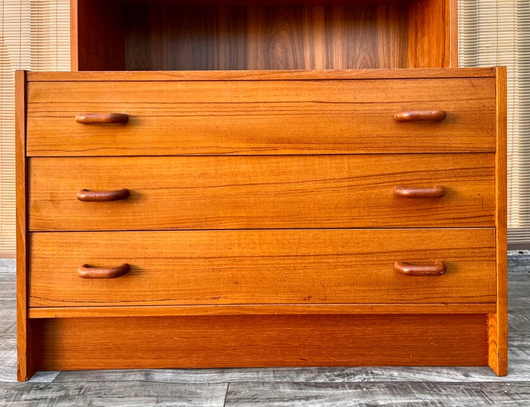 Danish Mid Century Modern Drop Down Secretary Desk Cabinet by Domino Mobel For Sale 12