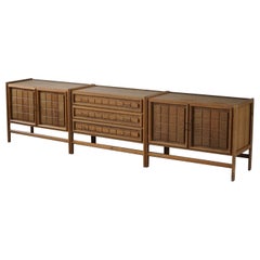 Danish Mid-Century Modern, Set of 3 Cabinets in Solid Oak, Made in 1960s