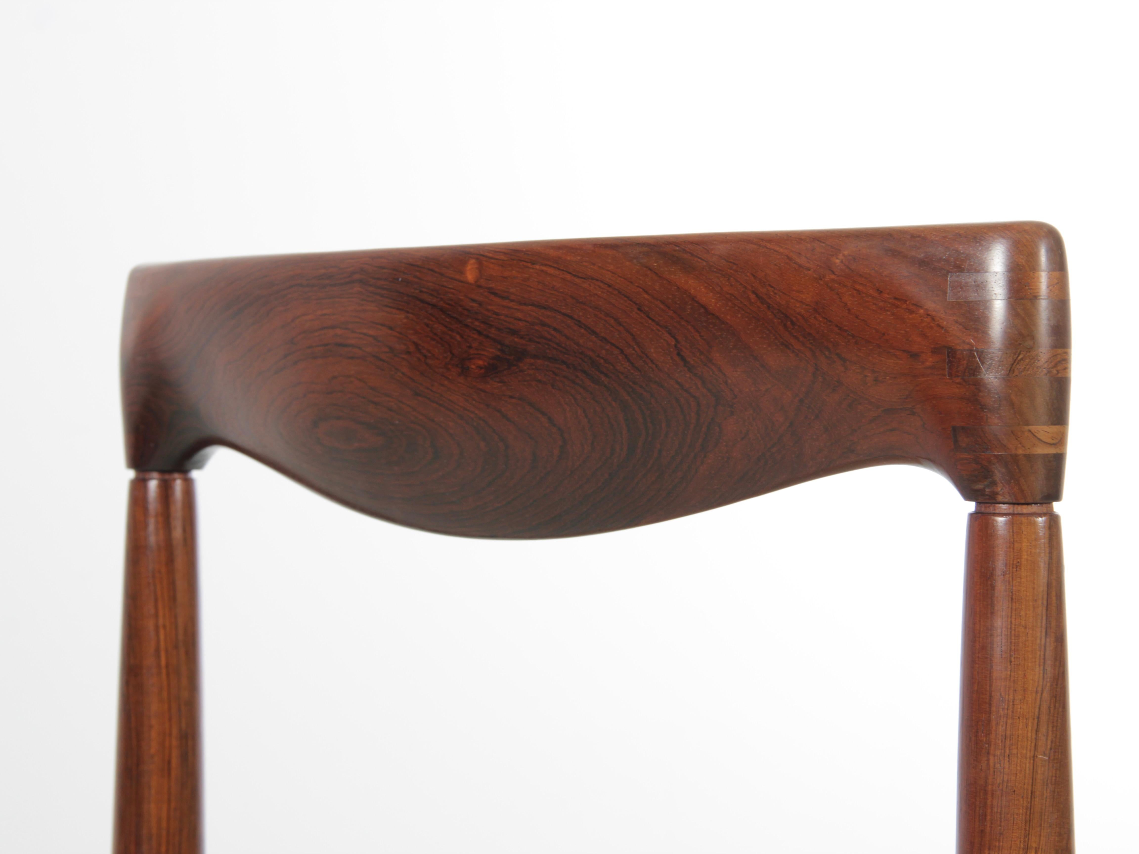 Set di 4 sedie danese di metà secolo in legno di palissandro di H. W. Klein in vendita 6