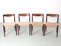 Danish mid-century modern set of 4 chairs in rosewood by H. W. Klein