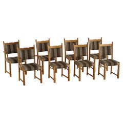 Danish Mid Century Modern, Set of 8 Dining Chairs in Oak & Wool, 1960s