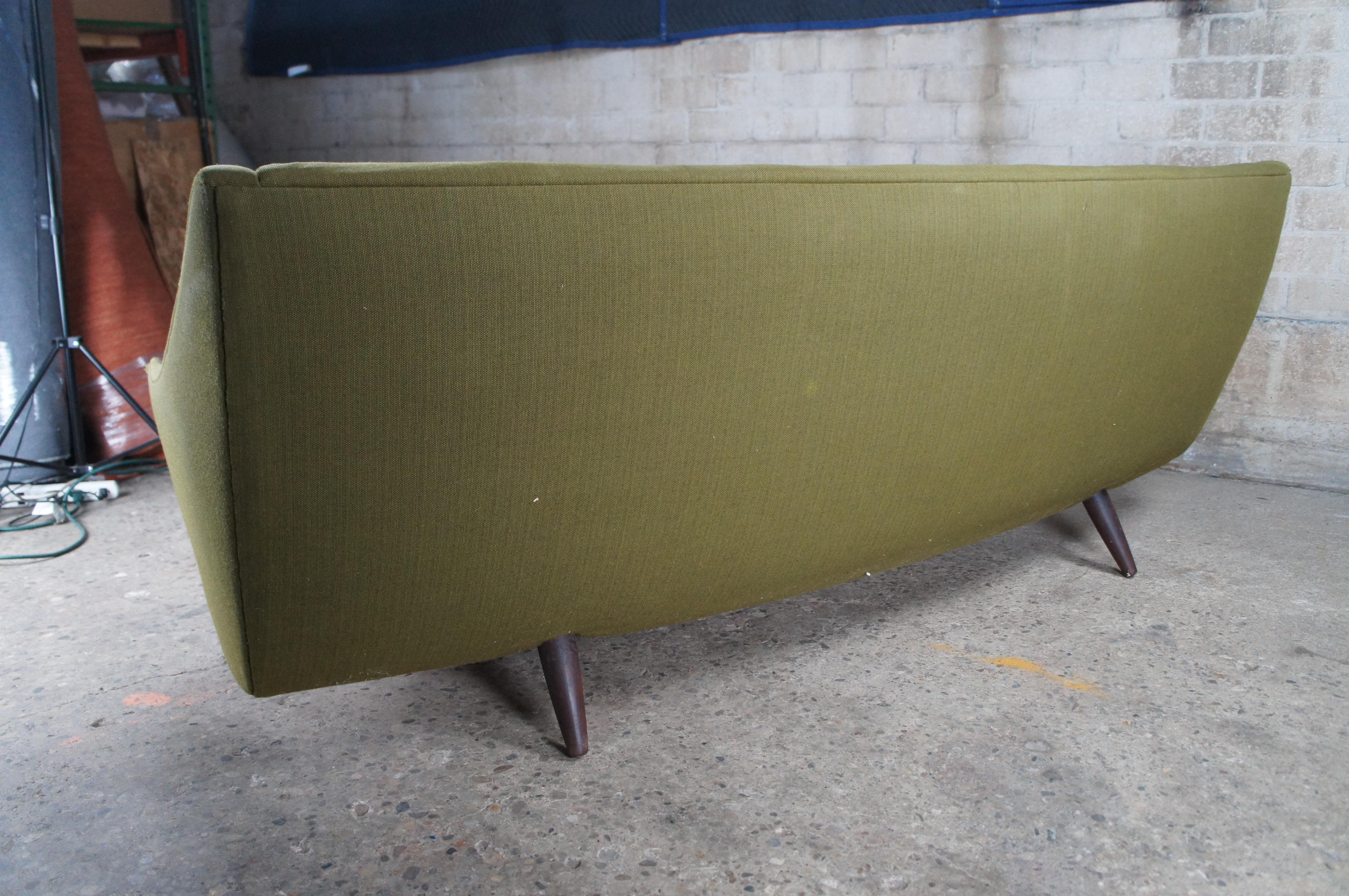 Danish Mid Century Modern Severin Hansen Rosewood Sculptural Bowfront Sofa Couch 4