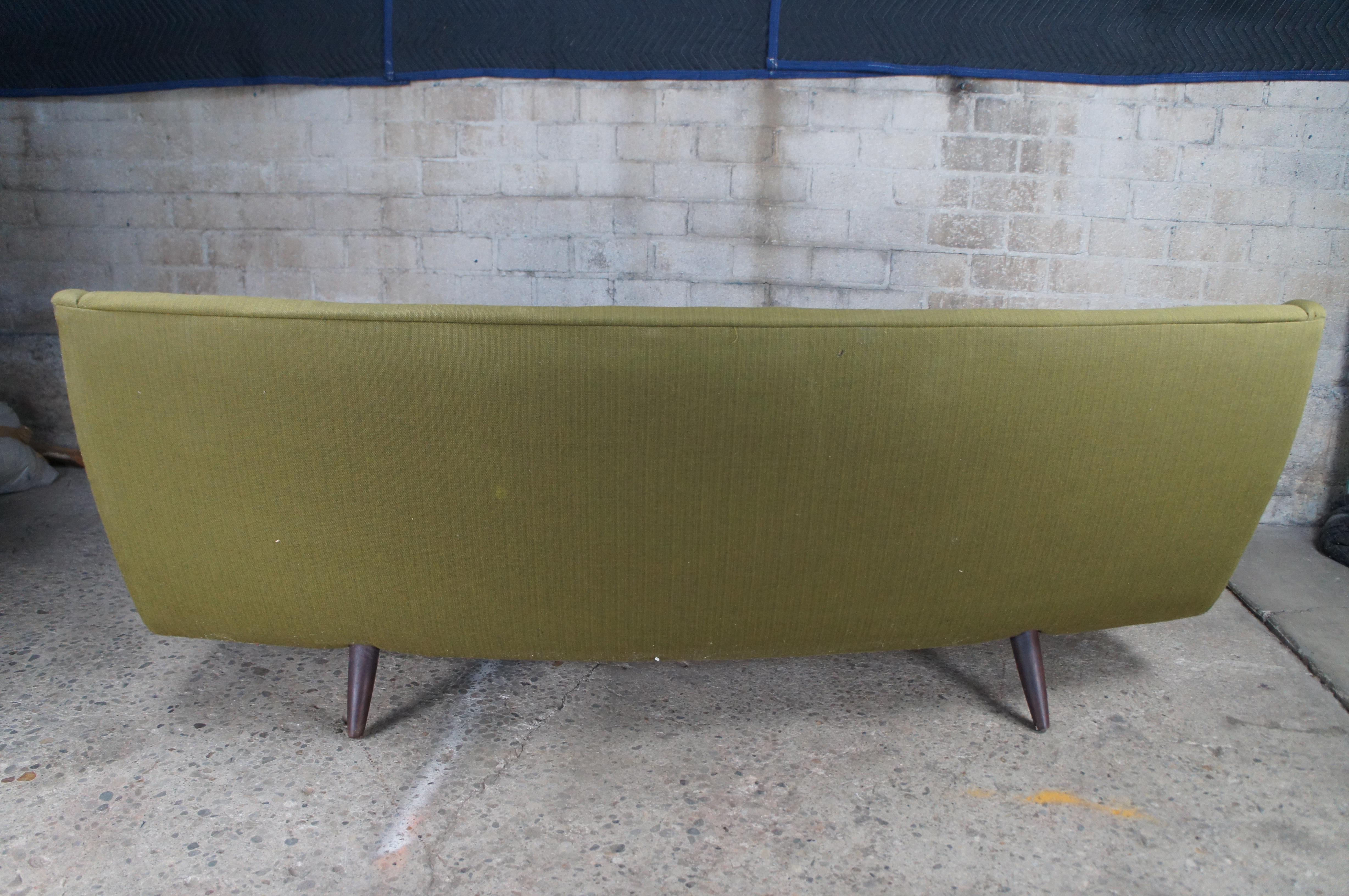 Danish Mid Century Modern Severin Hansen Rosewood Sculptural Bowfront Sofa Couch 5