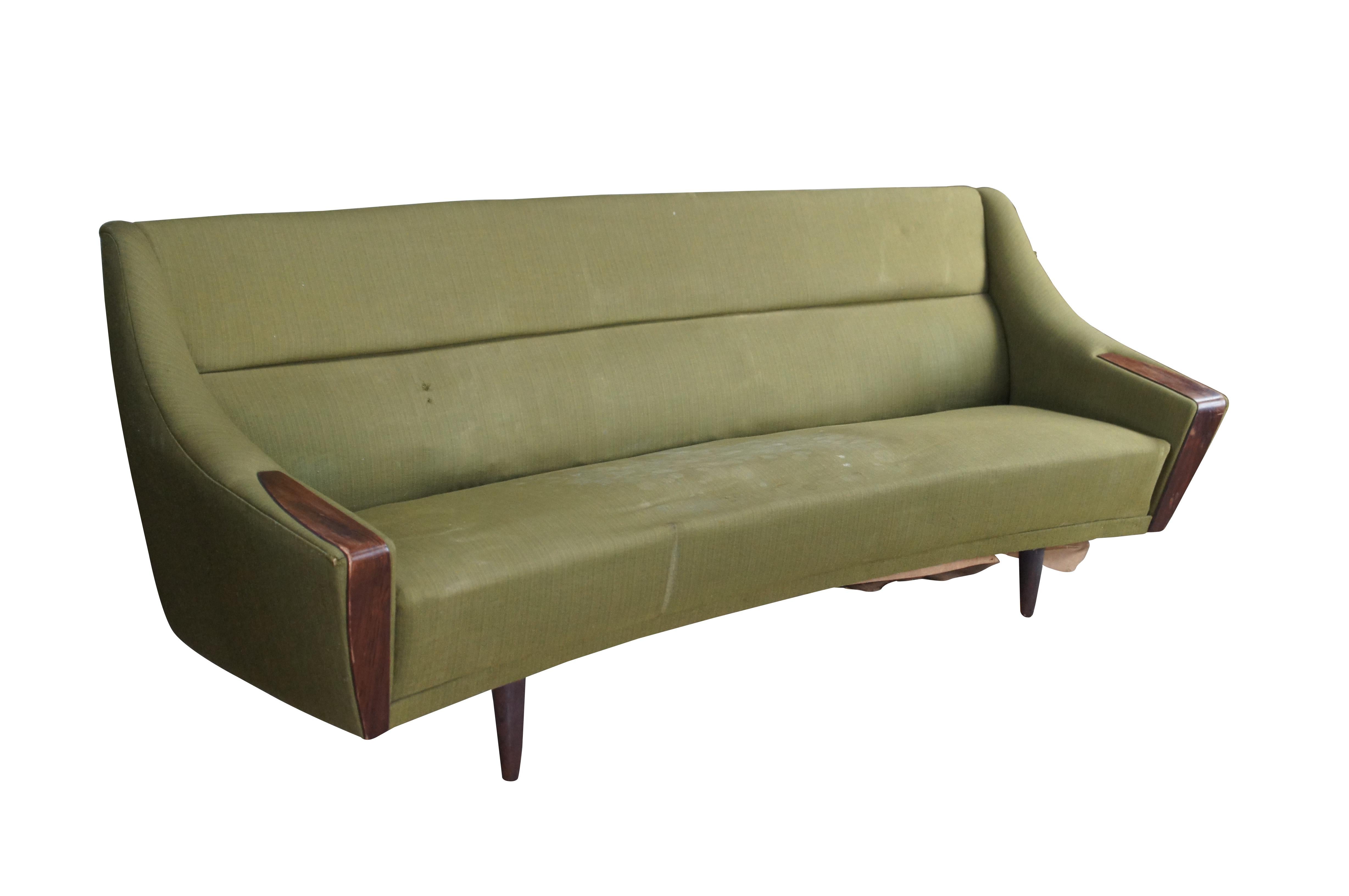 Mid-Century Modern Danish Mid Century Modern Severin Hansen Rosewood Sculptural Bowfront Sofa Couch