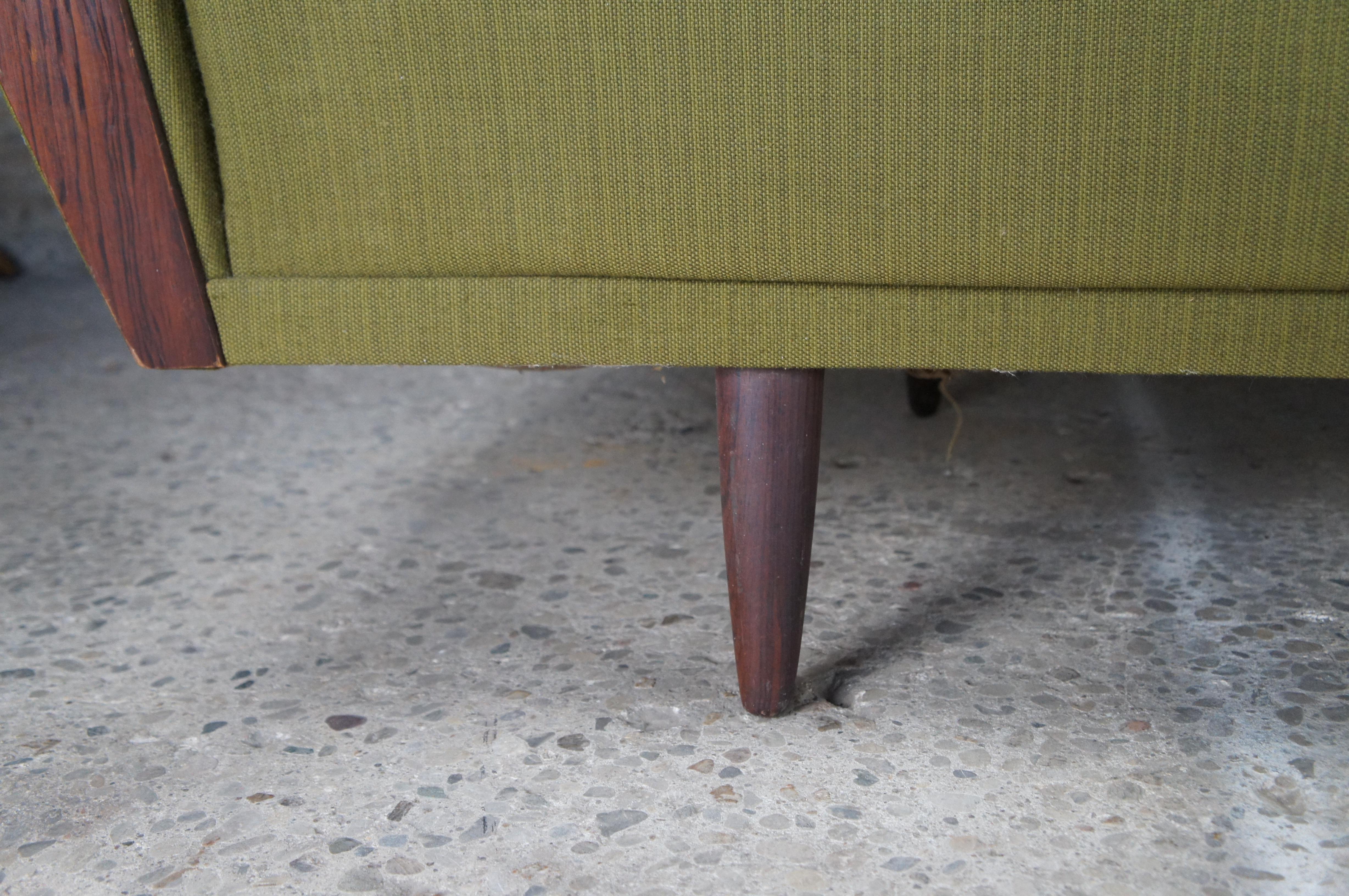 20th Century Danish Mid Century Modern Severin Hansen Rosewood Sculptural Bowfront Sofa Couch