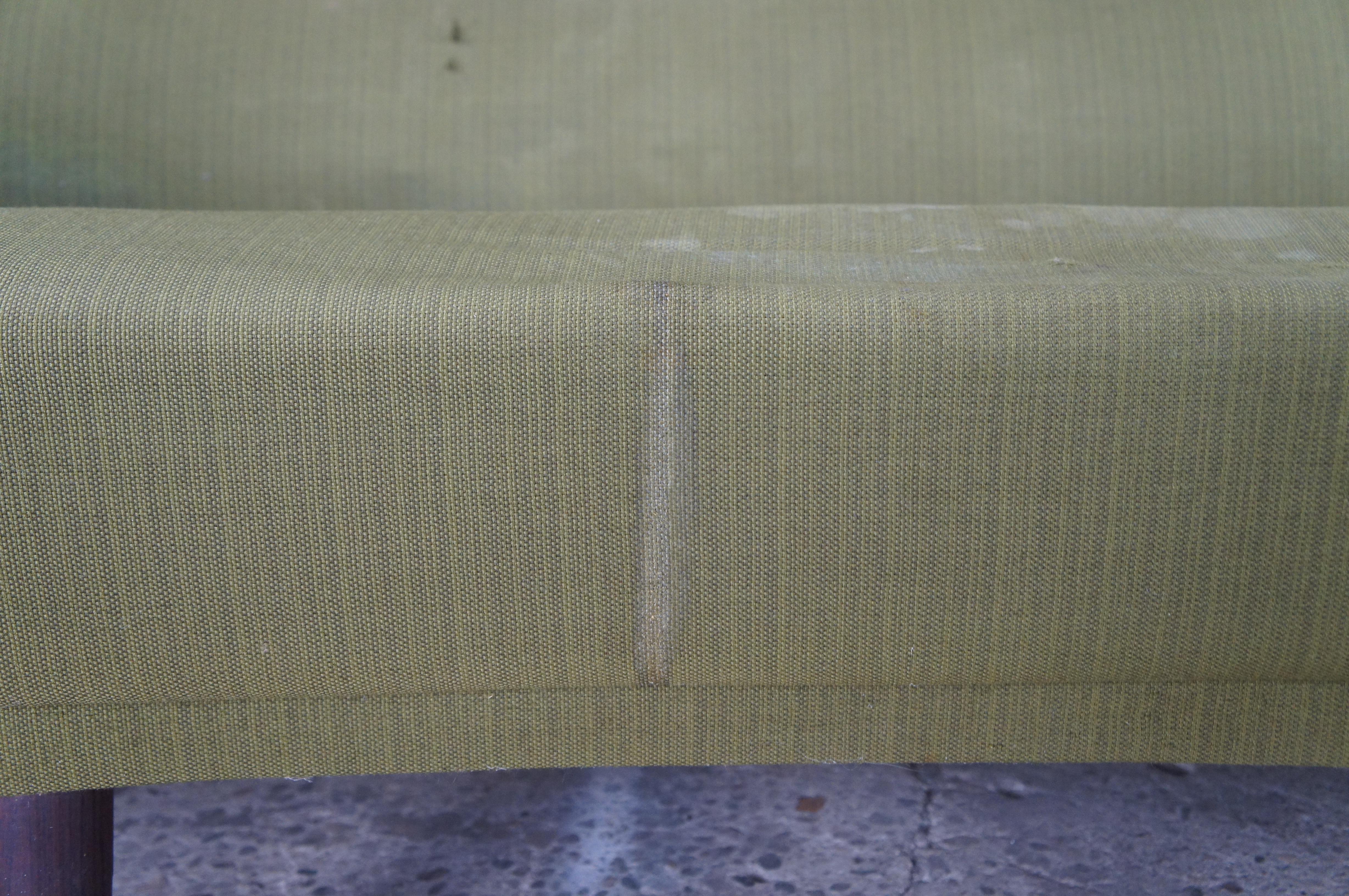 Fabric Danish Mid Century Modern Severin Hansen Rosewood Sculptural Bowfront Sofa Couch