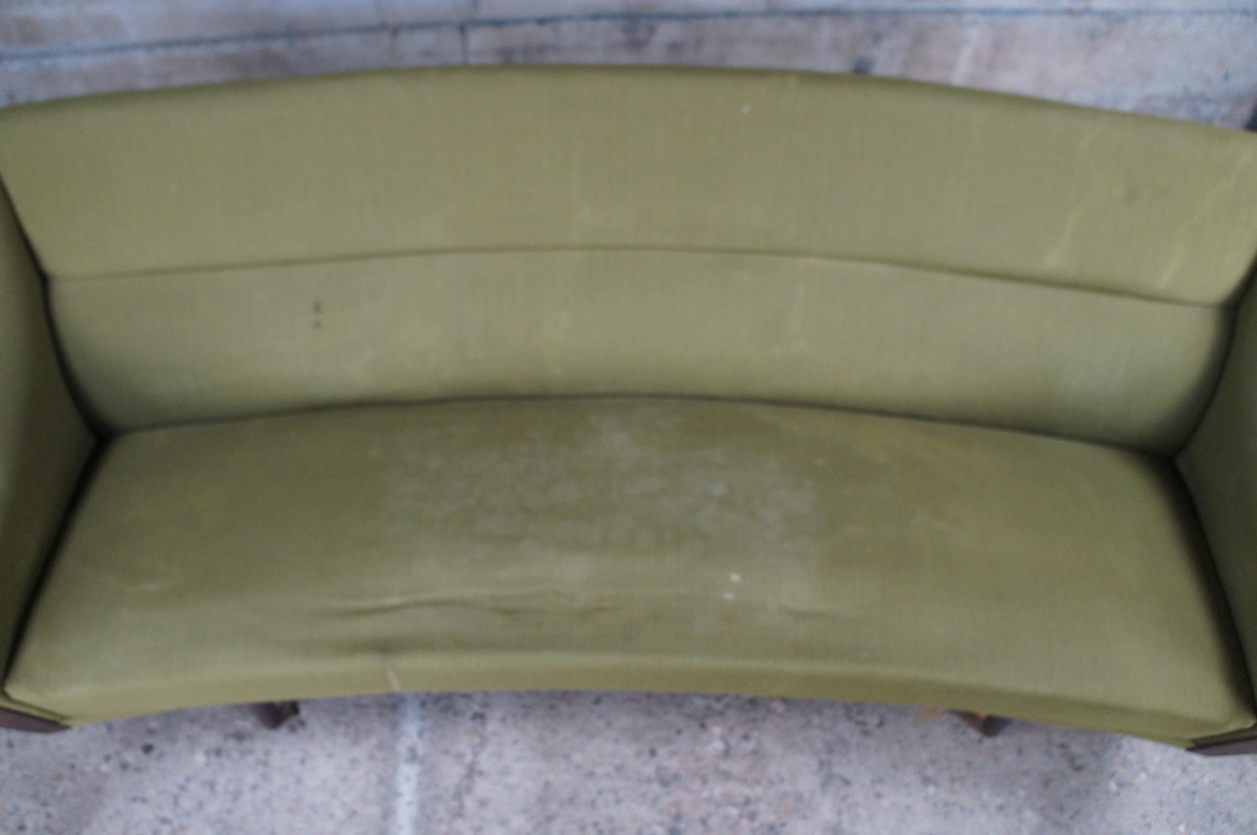 Danish Mid Century Modern Severin Hansen Rosewood Sculptural Bowfront Sofa Couch 1