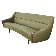 Danish Mid Century Modern Severin Hansen Rosewood Sculptural Bowfront Sofa Couch