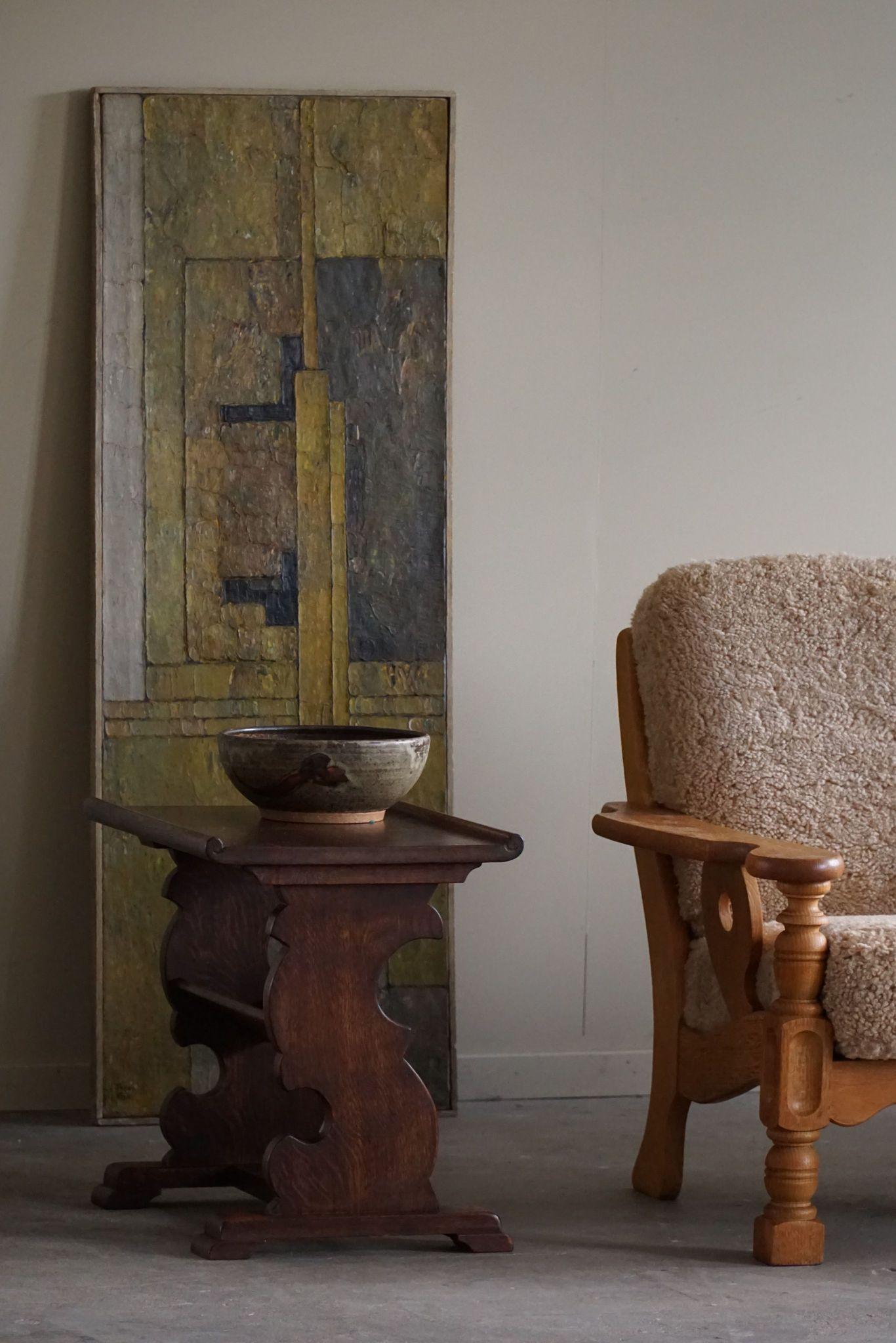 Scandinavian Modern Danish Mid Century Modern, Side Table / Magazine Rack in Oak, 1960s For Sale