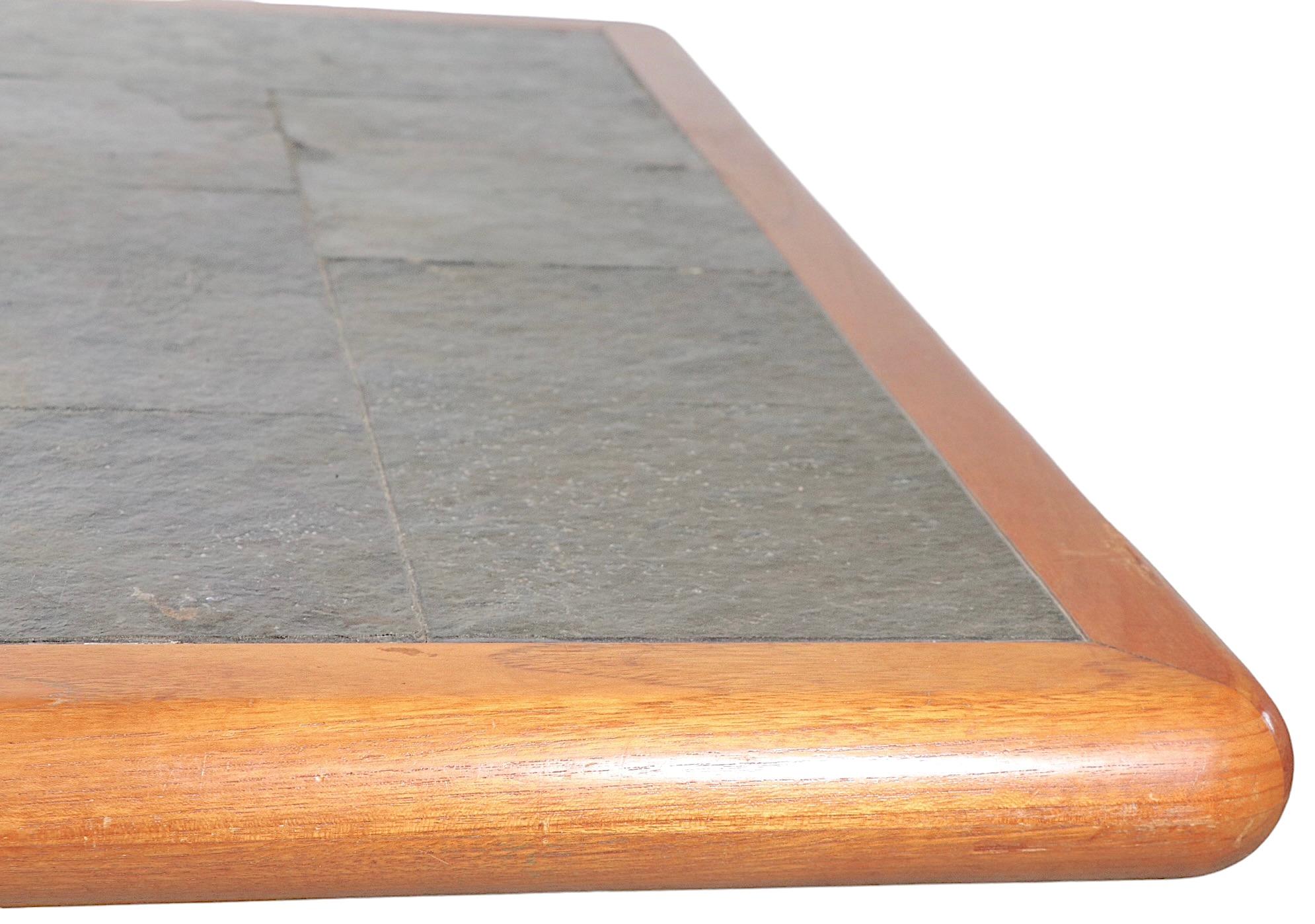 Danish Mid-Century Modern Slate top Coffee Table by Sellingboe, c. 1960's 3