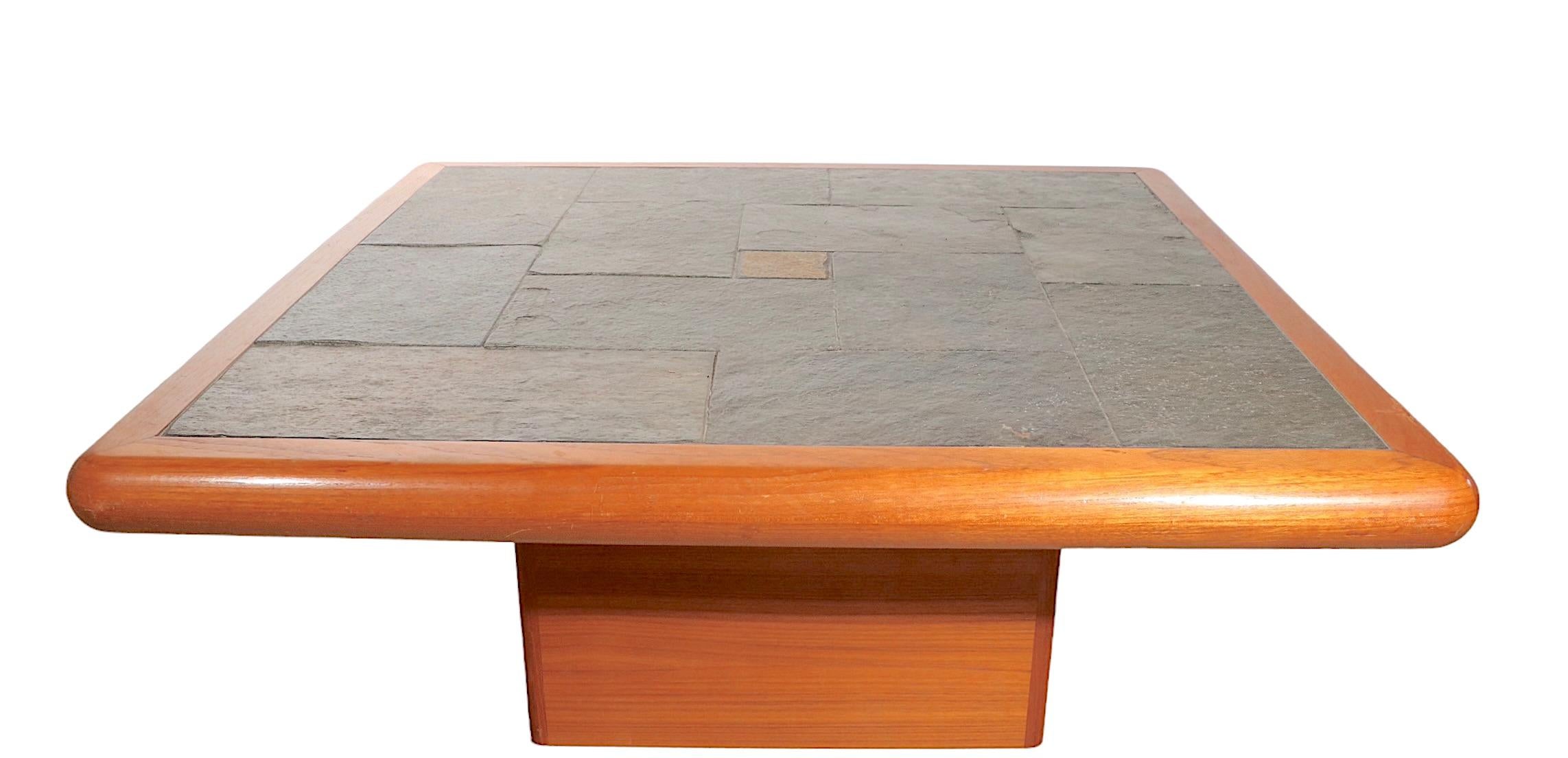 Danish Mid-Century Modern Slate top Coffee Table by Sellingboe, c. 1960's 5