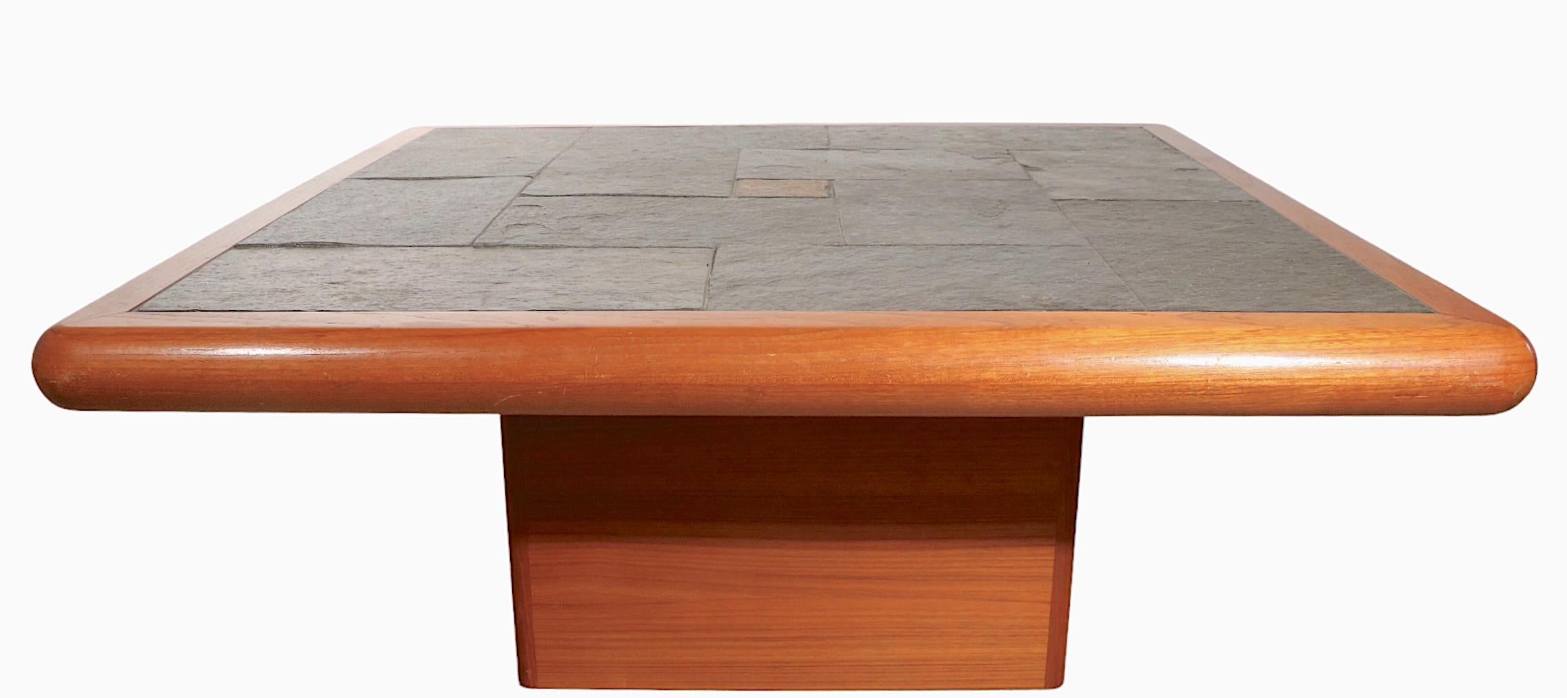 Danish Mid-Century Modern Slate top Coffee Table by Sellingboe, c. 1960's 6