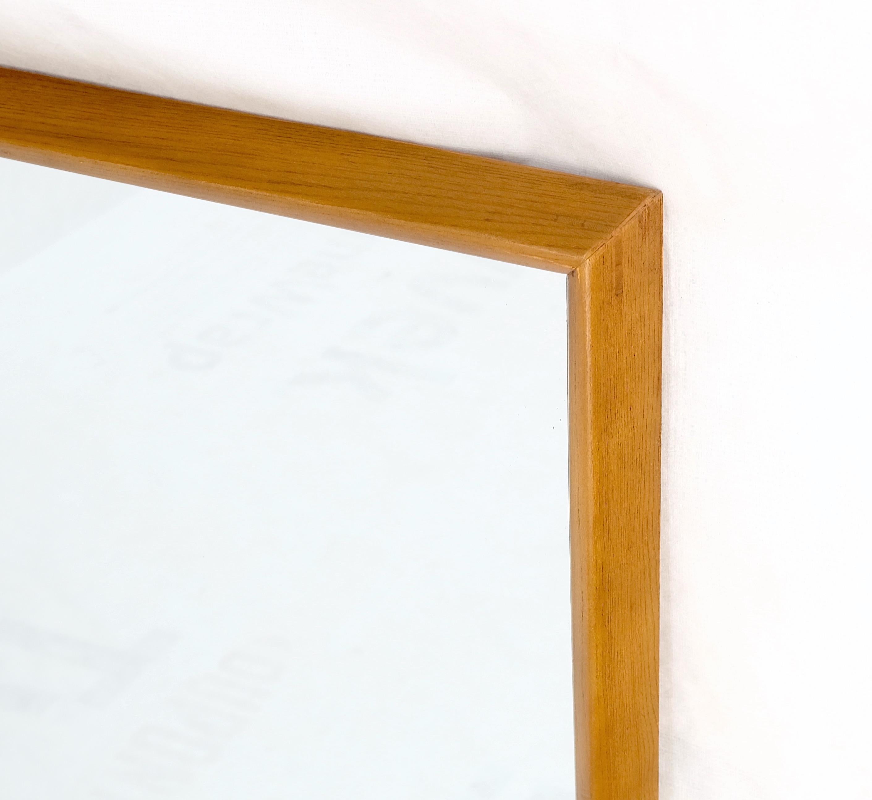 Danish Mid Century Modern Sleek Frame Rectangle Wall Mirror MINT! In Good Condition For Sale In Rockaway, NJ