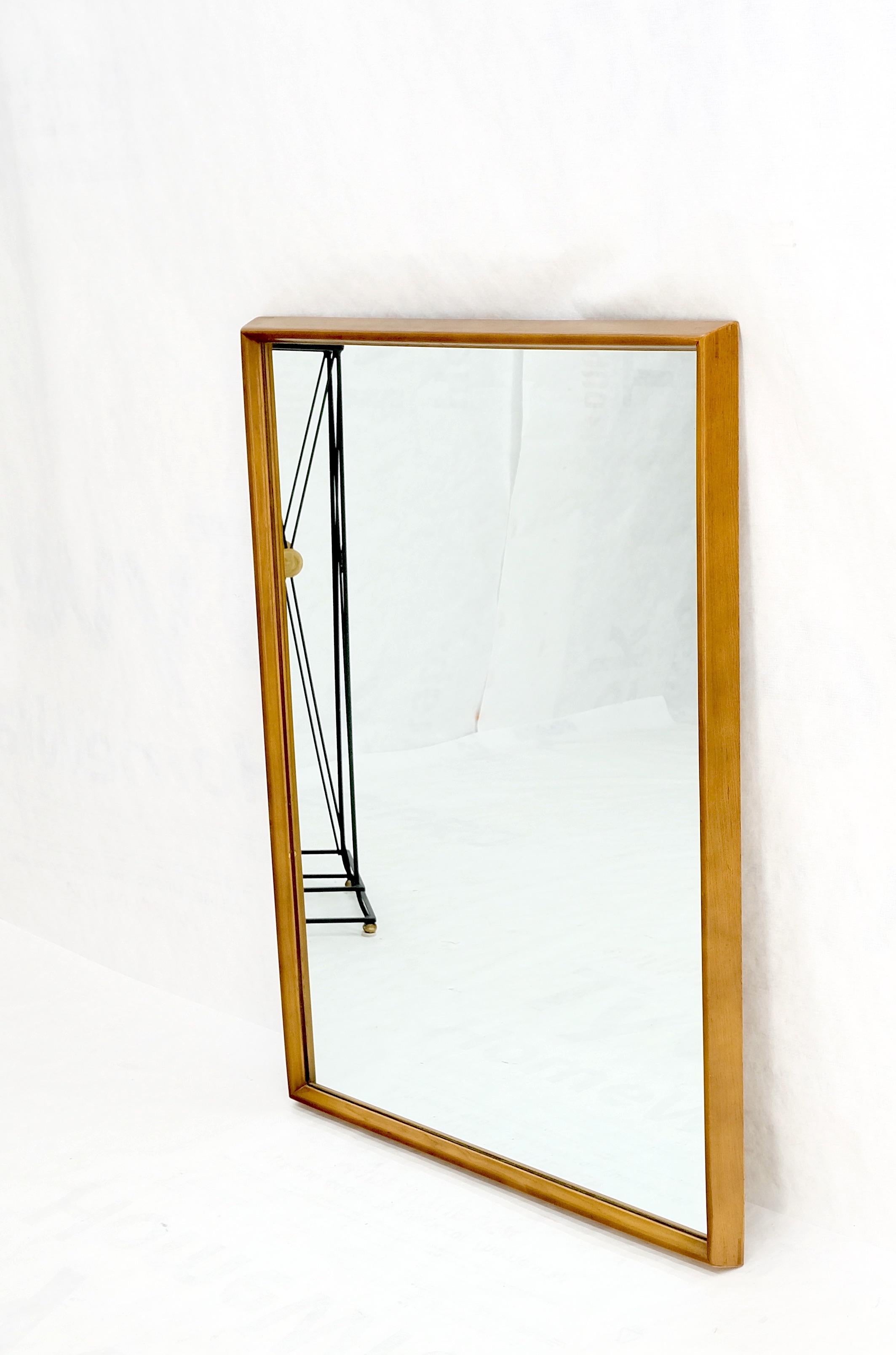 20th Century Danish Mid Century Modern Sleek Frame Rectangle Wall Mirror MINT! For Sale