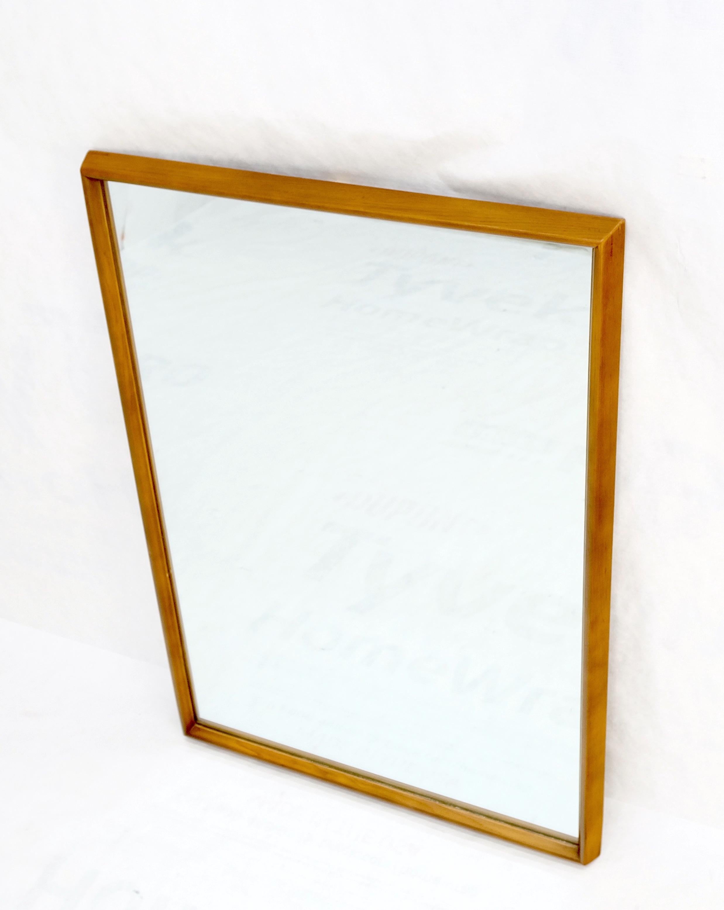 Danish Mid Century Modern Sleek Frame Rectangle Wall Mirror MINT! For Sale 1