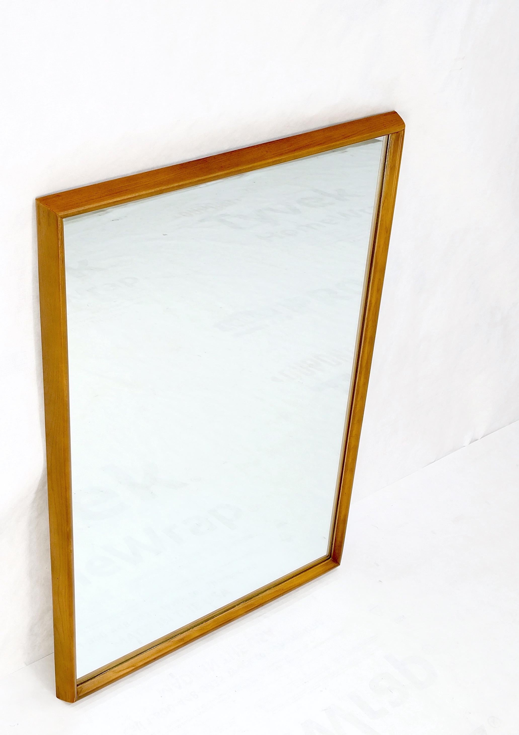 Danish Mid Century Modern Sleek Frame Rectangle Wall Mirror MINT! For Sale 2