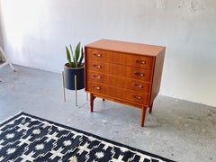 Danish Mid-Century Modern Small Teak Chest of Drawers