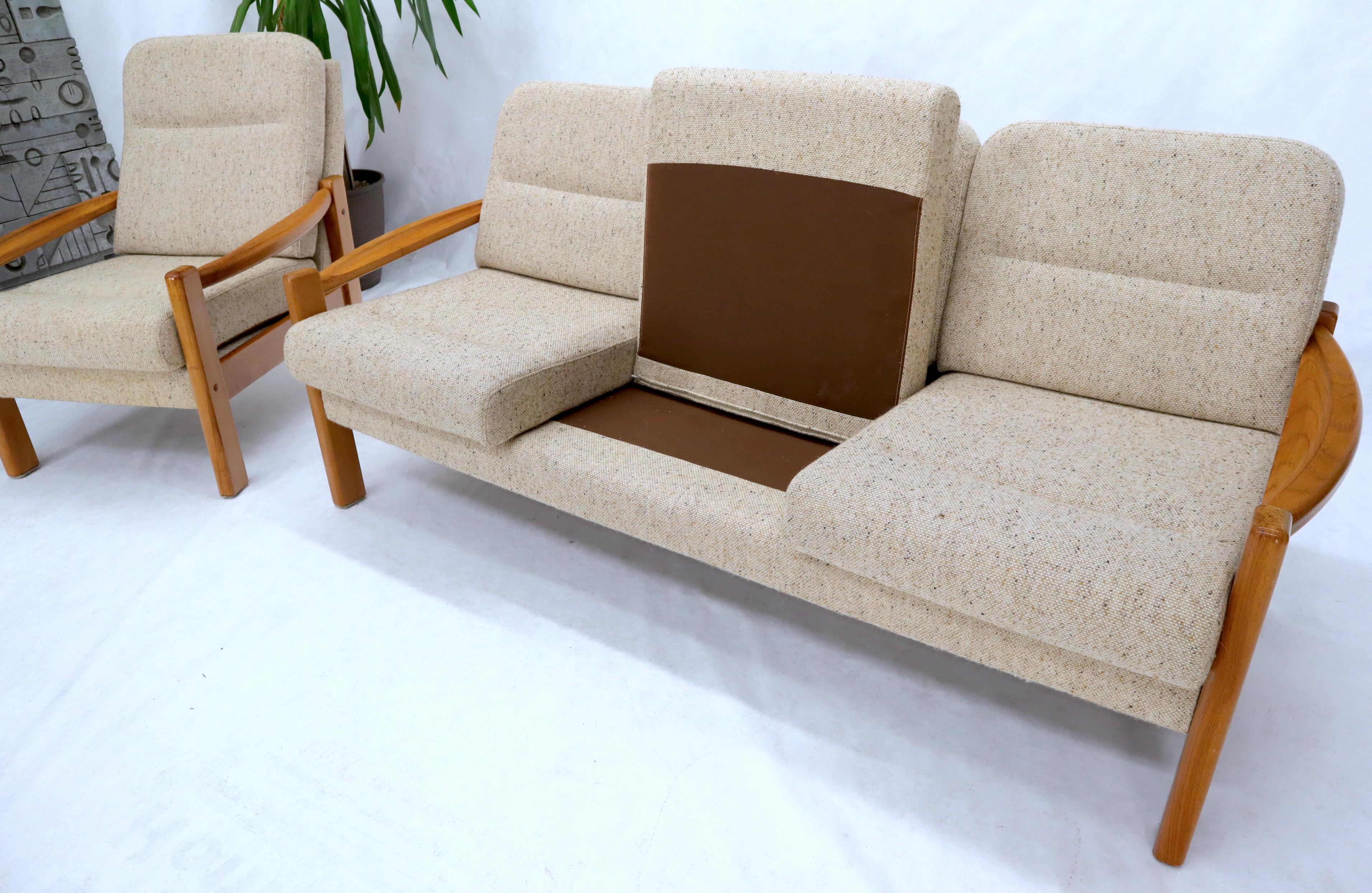 Danish Mid-Century Modern Sofa and Matching Chair Set 1