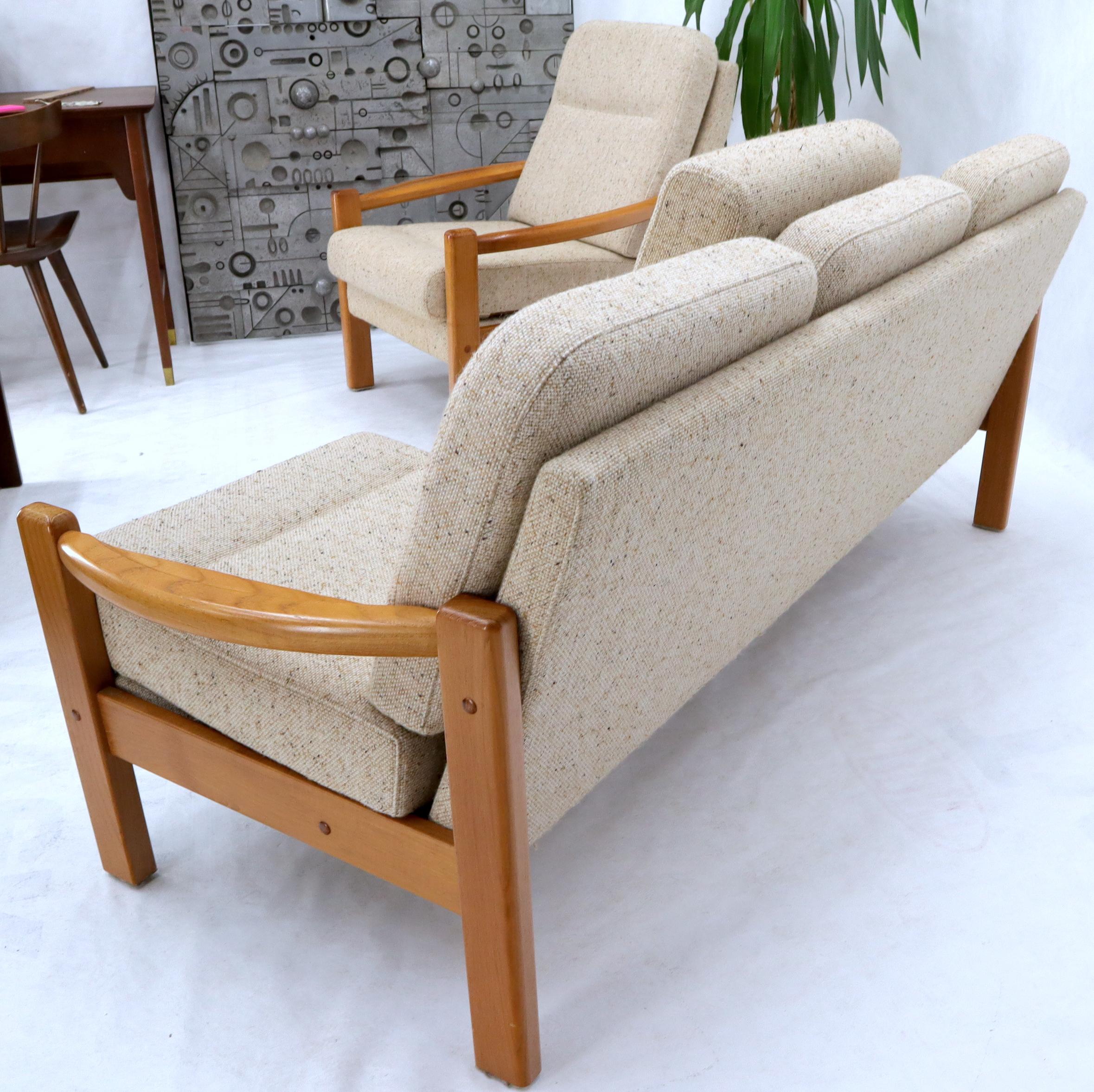 Danish Mid-Century Modern Sofa and Matching Chair Set 2