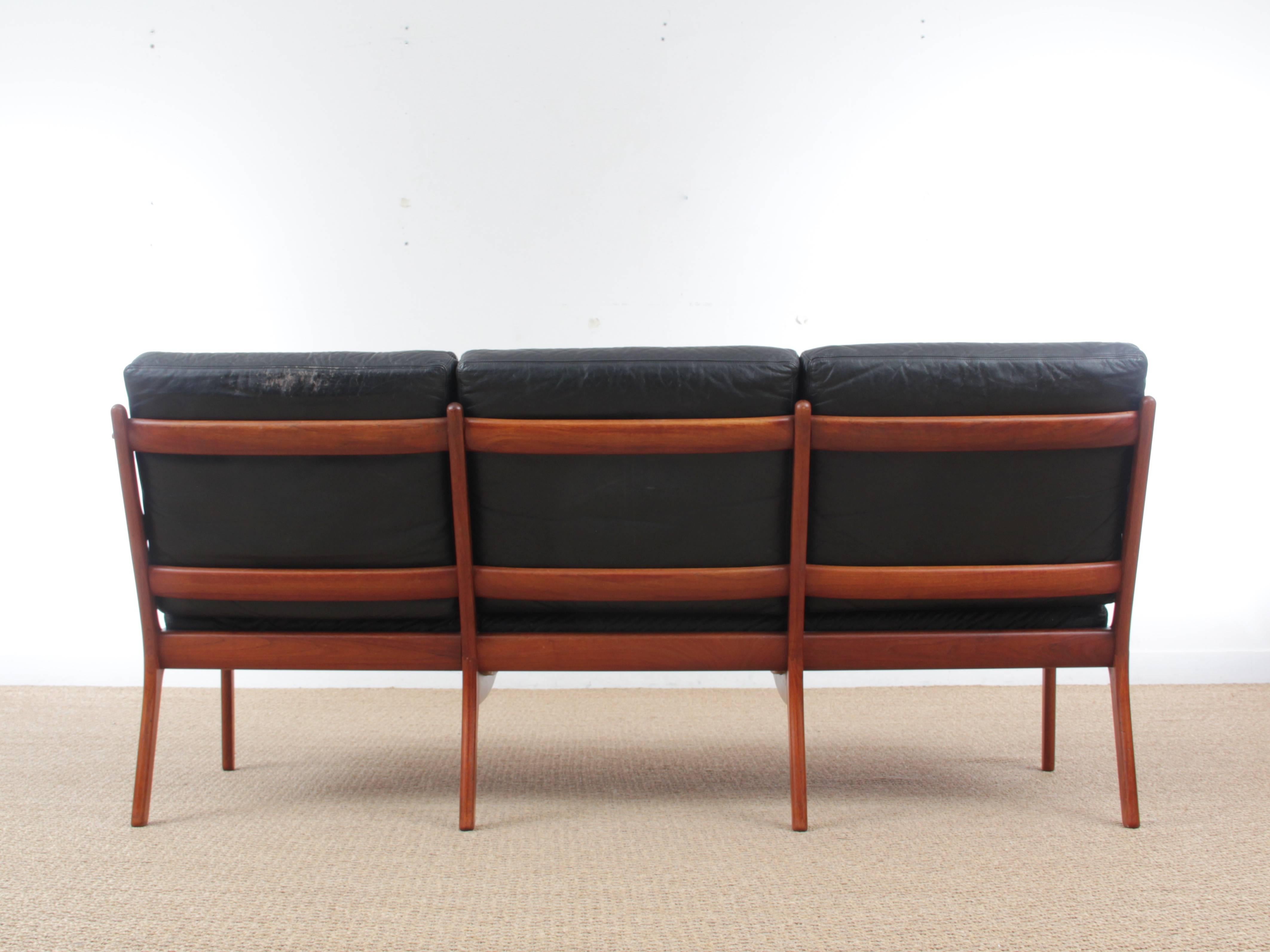 Mid-20th Century Danish Mid-Century Modern Sofa Three-Seats by Ole Wanscher for Paul Jepesen