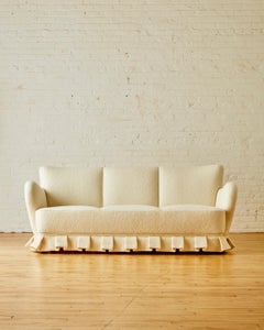 Danish Mid Century Modern Sofa with a Ruffled Skirt