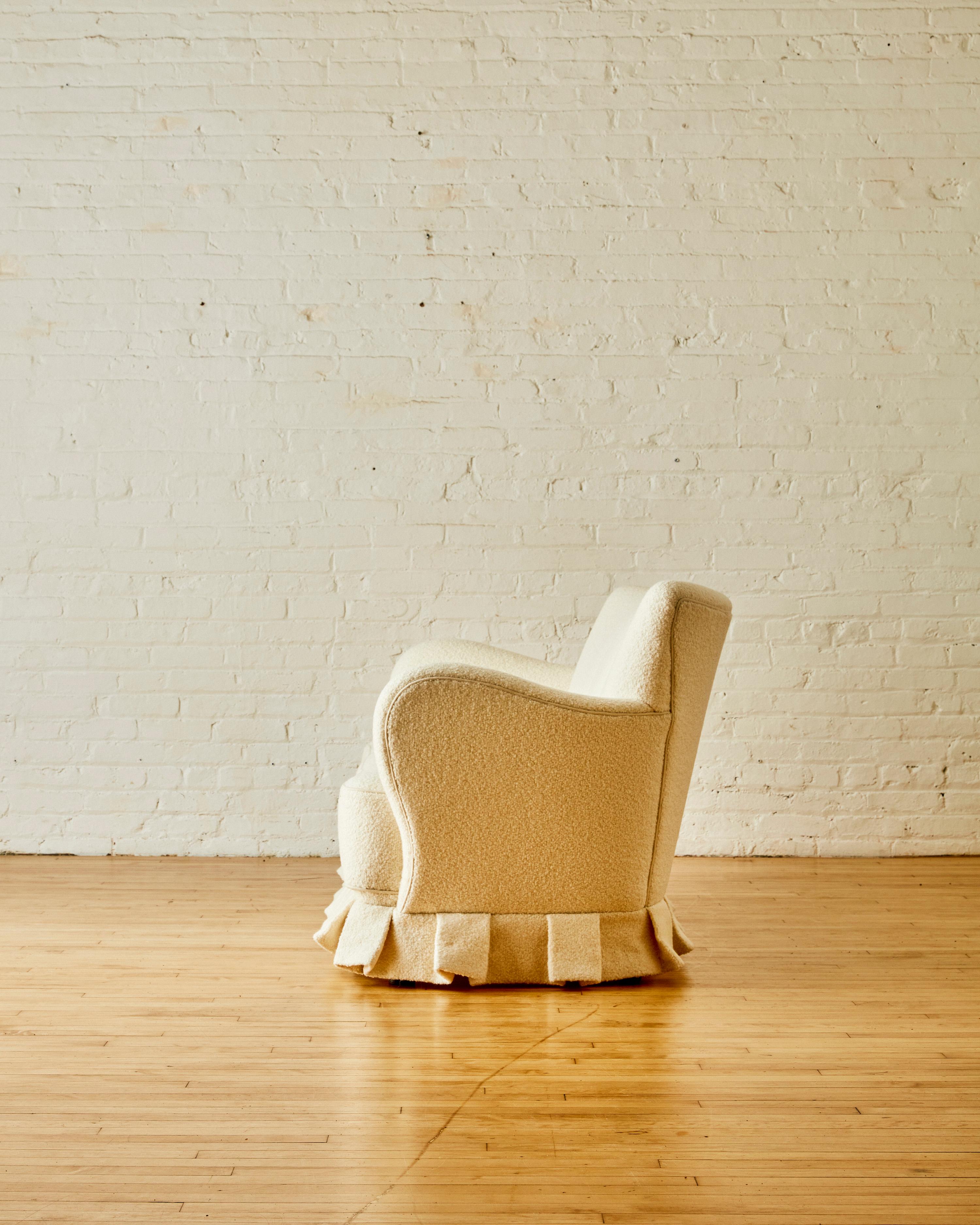 Mid-Century Modern Danish Mid Century Modern Sofa with a Ruffled Skirt