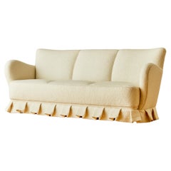 Used Danish Mid Century Modern Sofa with a Ruffled Skirt