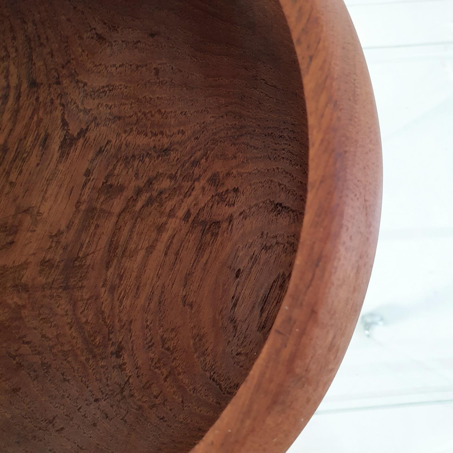 Hardwood Danish Mid-Century Modern Solid Teak Bowl For Sale
