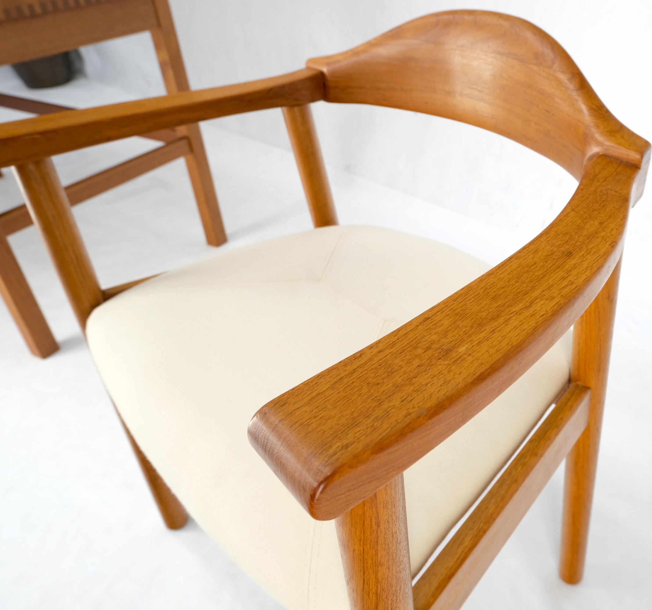 Danish Mid-Century Modern Solid Teak Pull Out Roll Top Desk Drawers Chair Mint 7