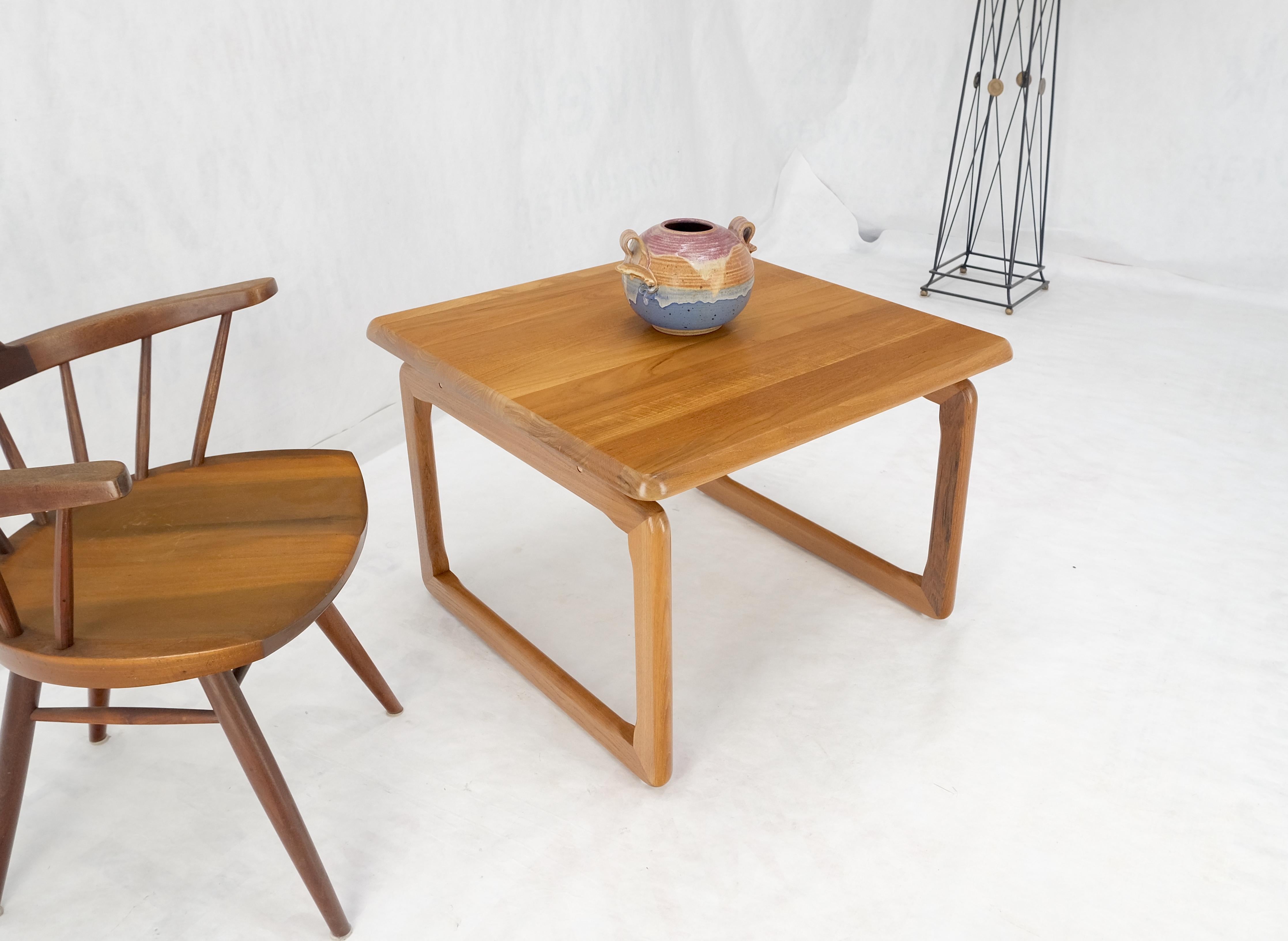 Danish Mid Century Modern Solid Teak Top Square Side End Occasional Table MINT For Sale 5