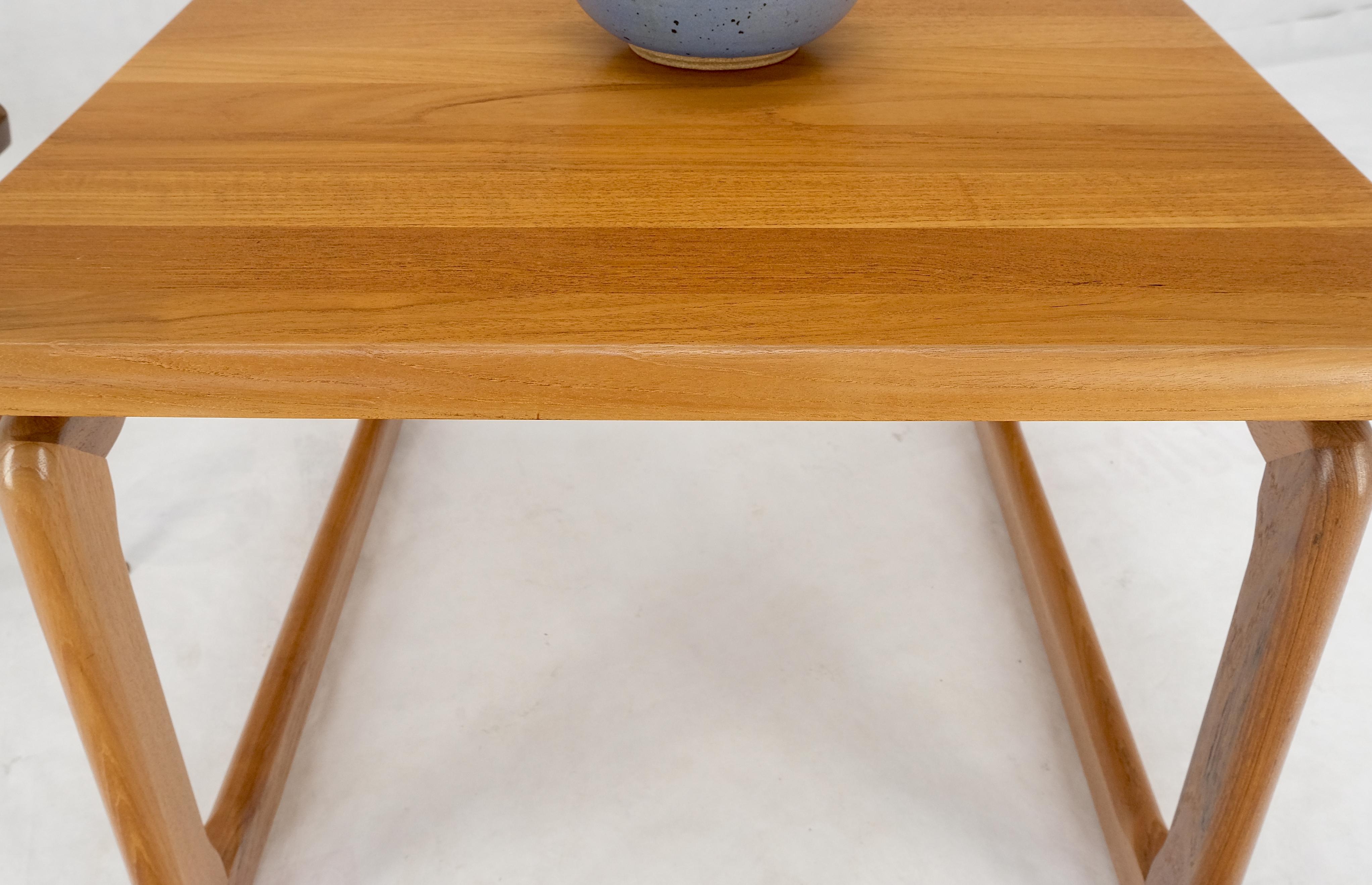 Danish Mid Century Modern Solid Teak Top Square Side End Occasional Table MINT!