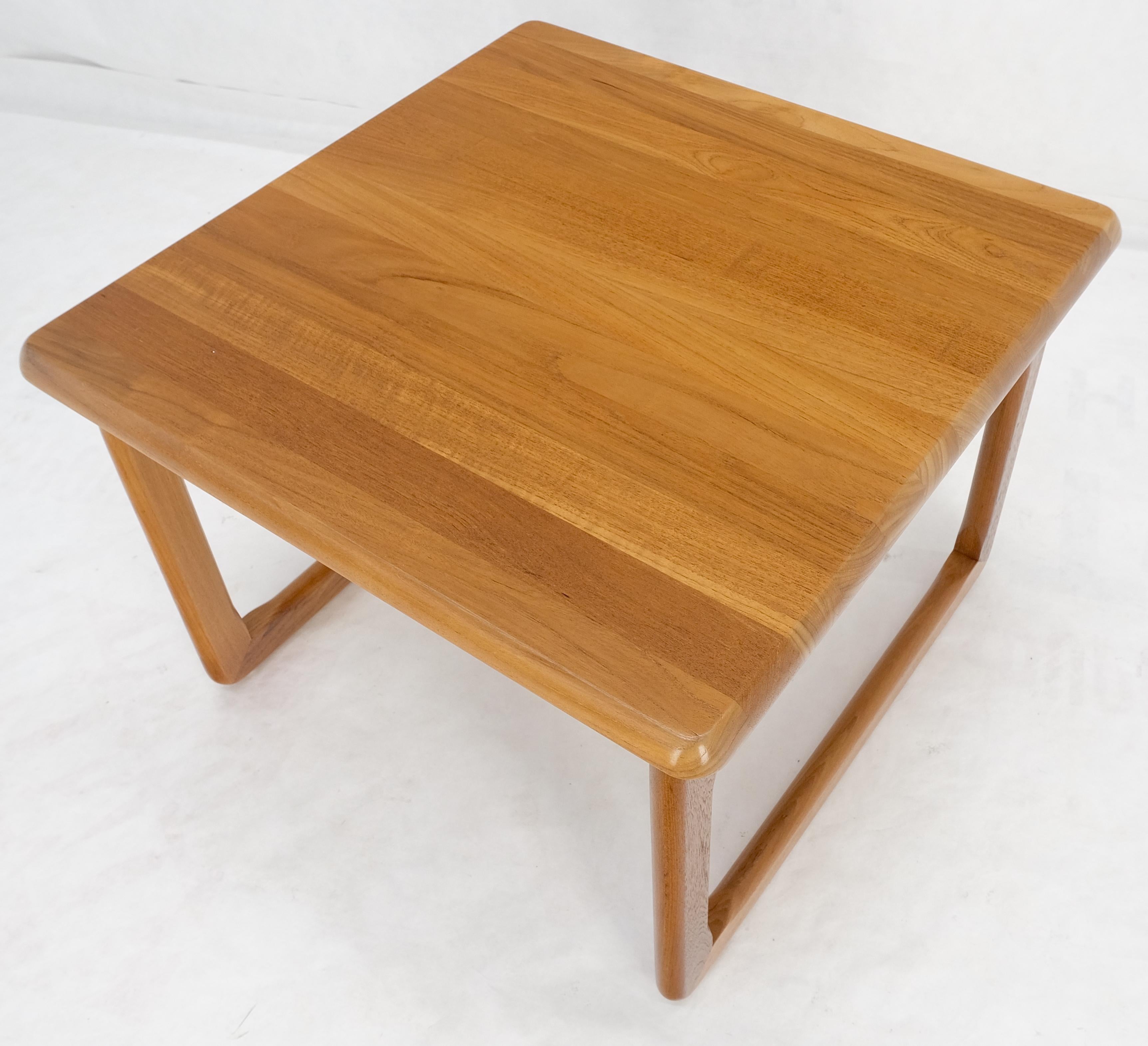 Mid-Century Modern Danish Mid Century Modern Solid Teak Top Square Side End Occasional Table MINT For Sale