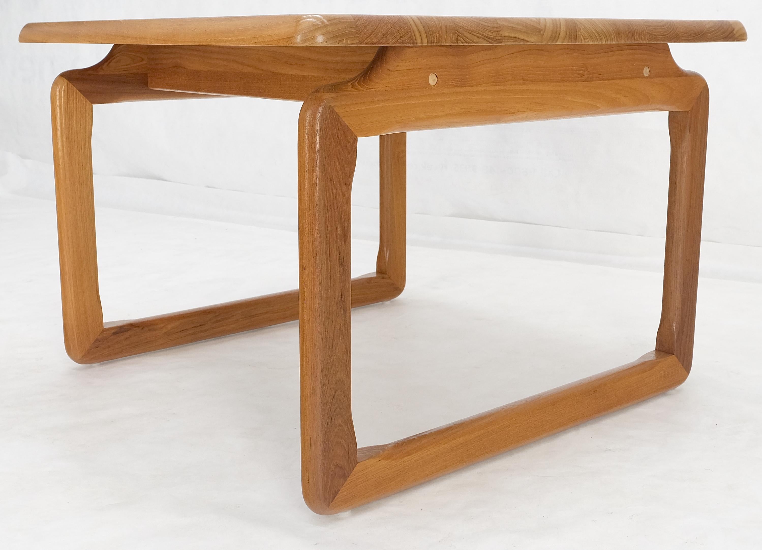Lacquered Danish Mid Century Modern Solid Teak Top Square Side End Occasional Table MINT For Sale