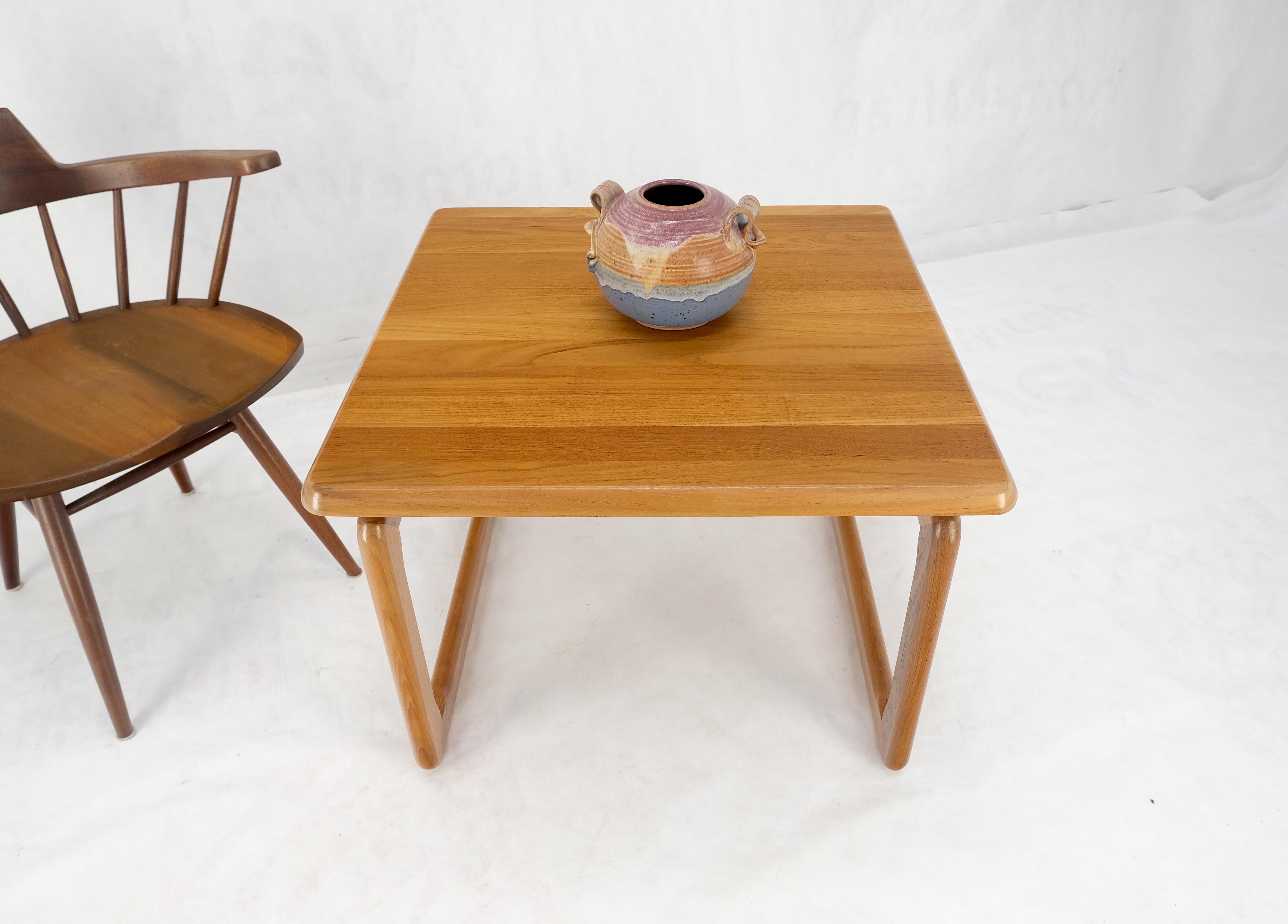 Danish Mid Century Modern Solid Teak Top Square Side End Occasional Table MINT For Sale 1
