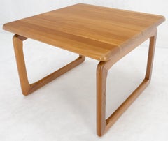 Danish Mid Century Modern Solid Teak Top Square Side End Occasional Table MINT