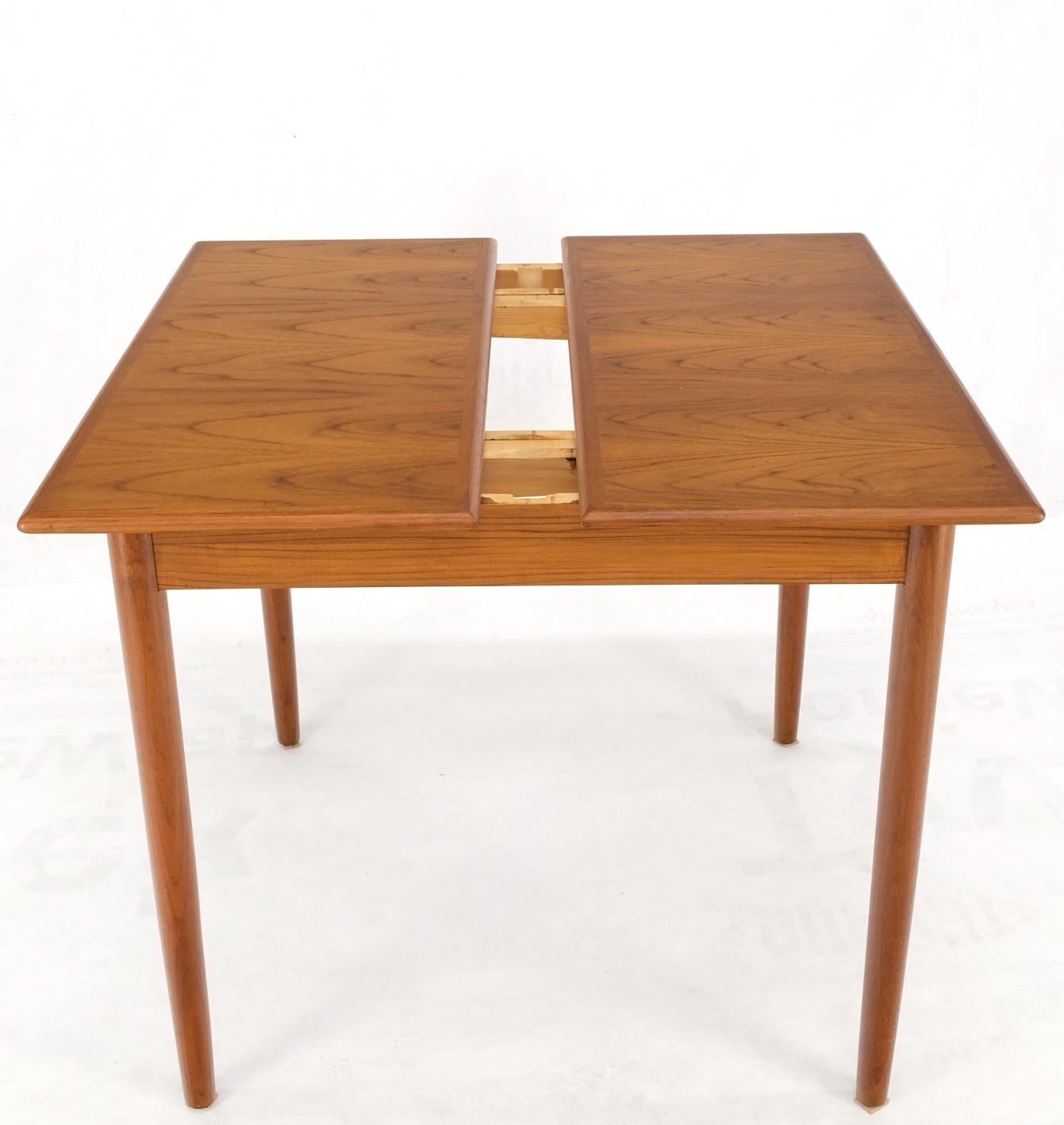 Danish Mid-Century Modern Square Teak Refectory Extension Boards Dining Table For Sale 8