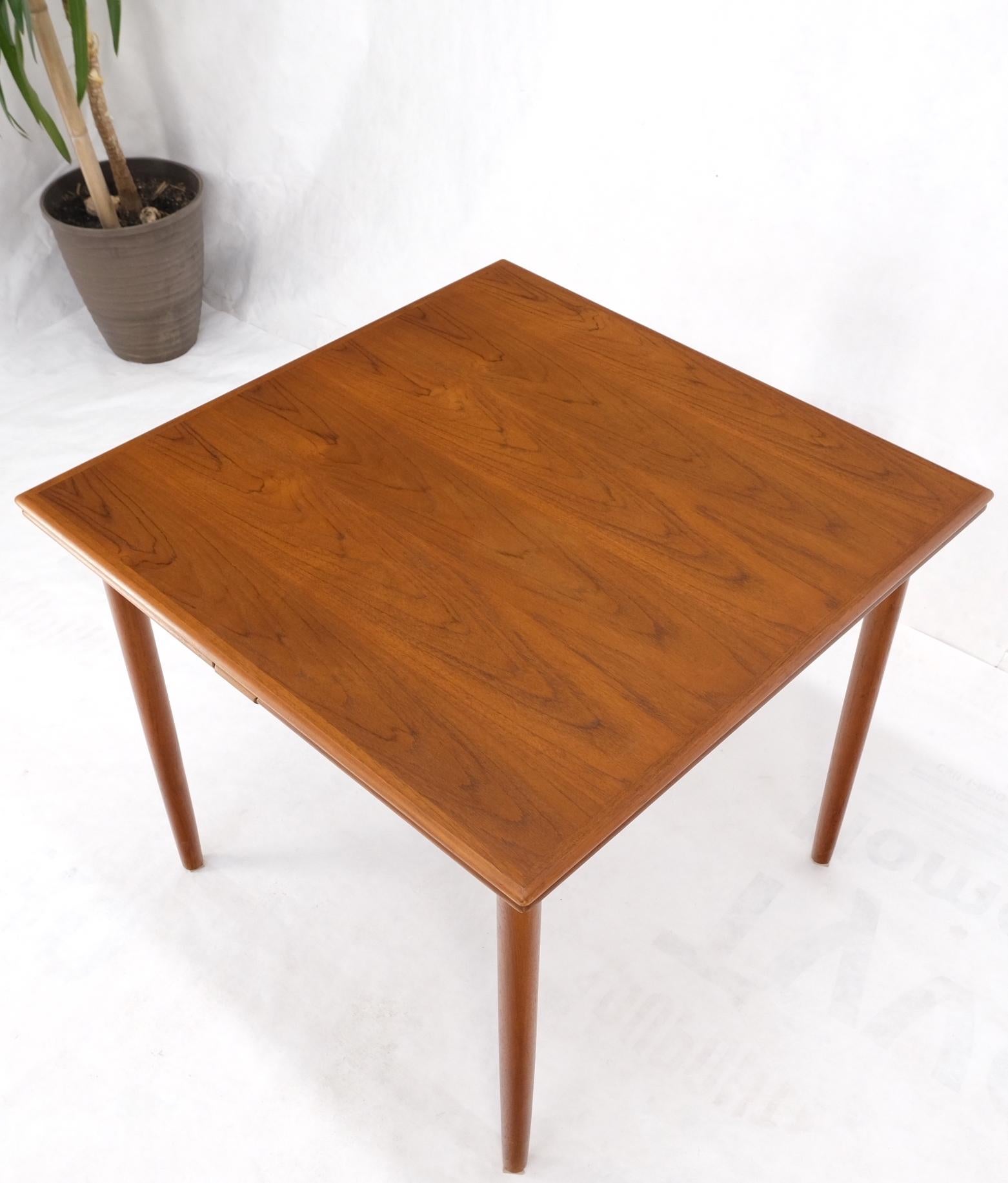 Danish Mid-Century Modern Square Teak Refectory Extension Boards Dining Table For Sale 9