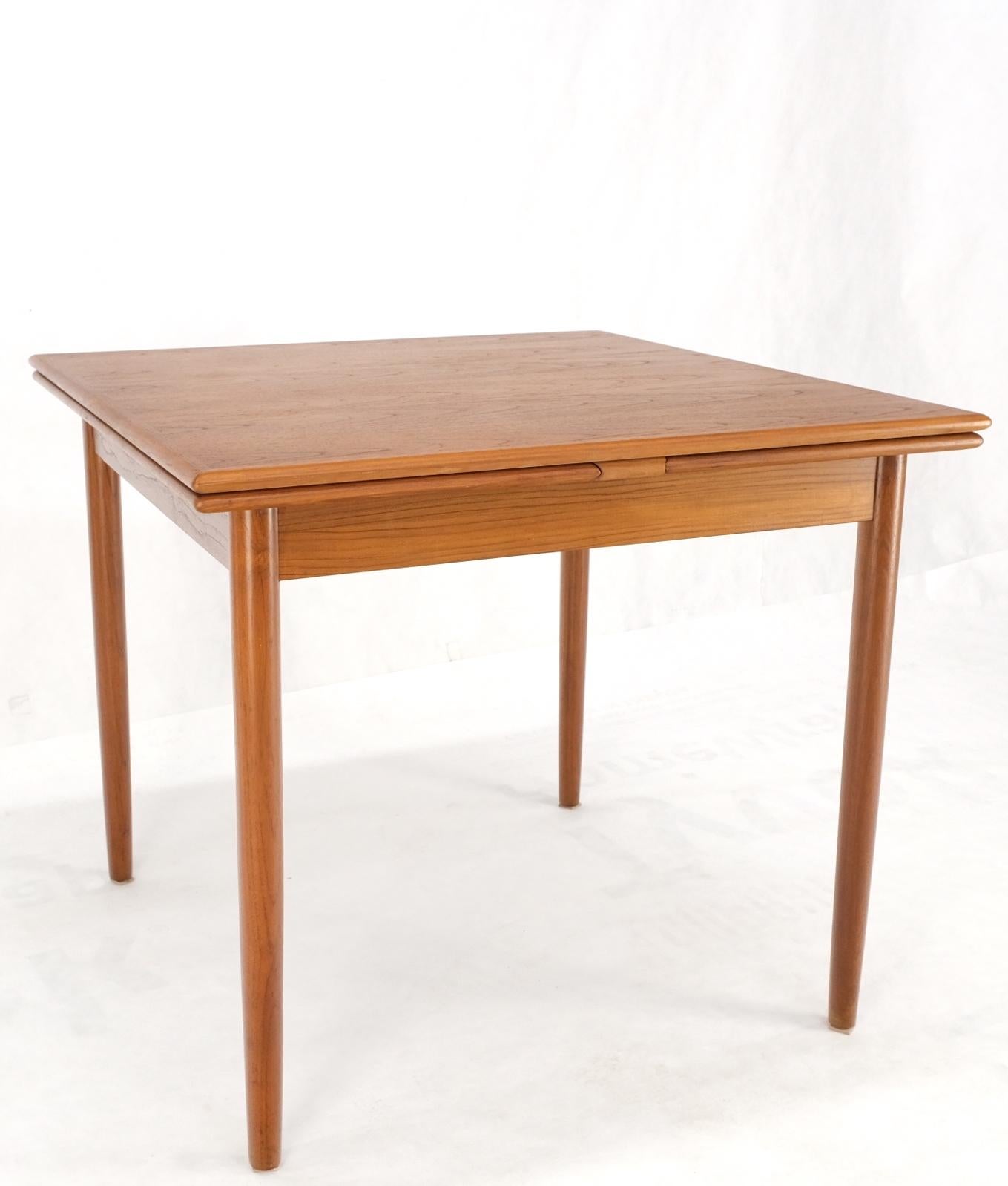 Danish Mid-Century Modern Square Teak Refectory Extension Boards Dining Table For Sale 10