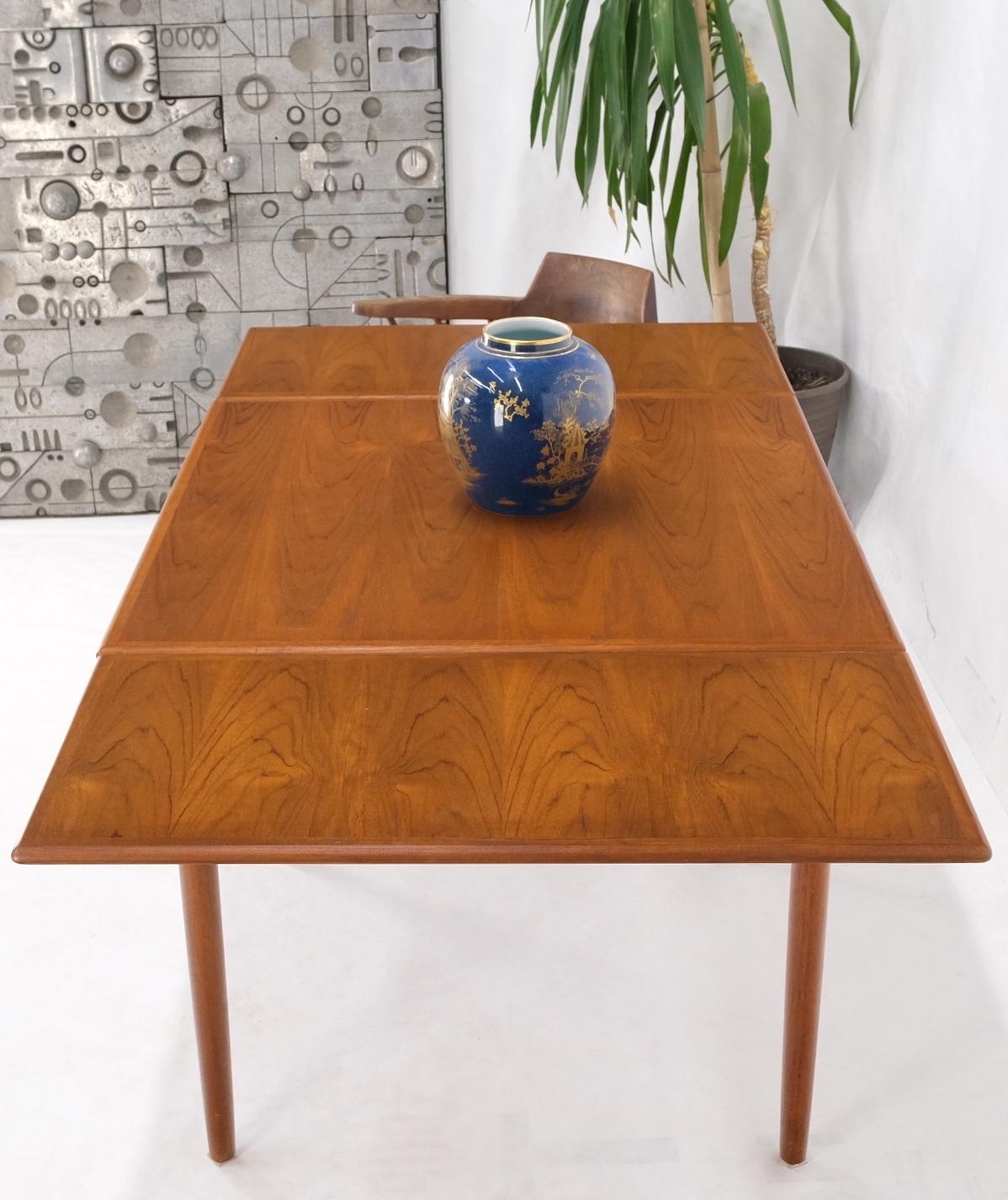 20th Century Danish Mid-Century Modern Square Teak Refectory Extension Boards Dining Table For Sale