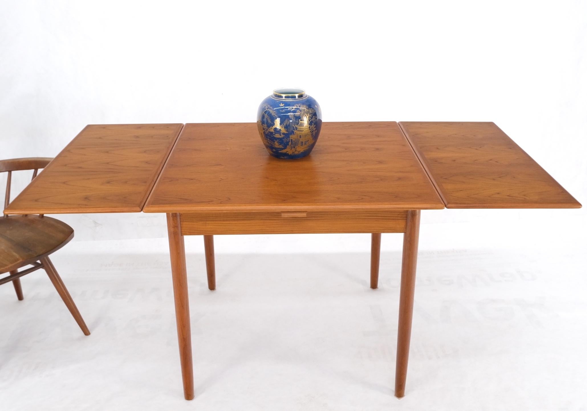 Danish Mid-Century Modern Square Teak Refectory Extension Boards Dining Table For Sale 1