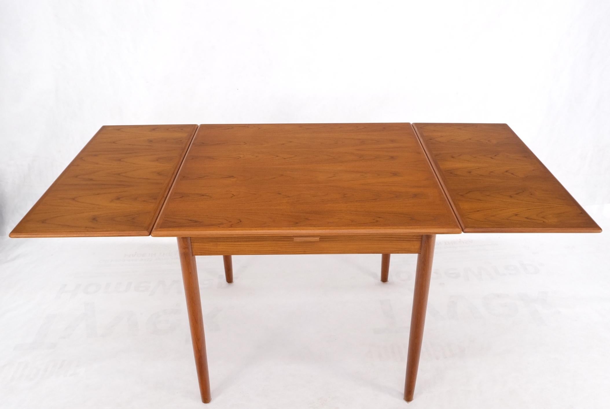 Danish Mid-Century Modern Square Teak Refectory Extension Boards Dining Table For Sale 2