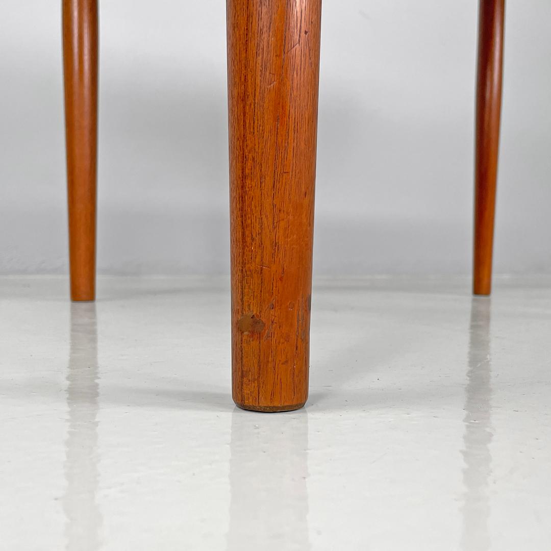 Danish mid-century modern square wood dining table with side extensions, 1960s For Sale 13