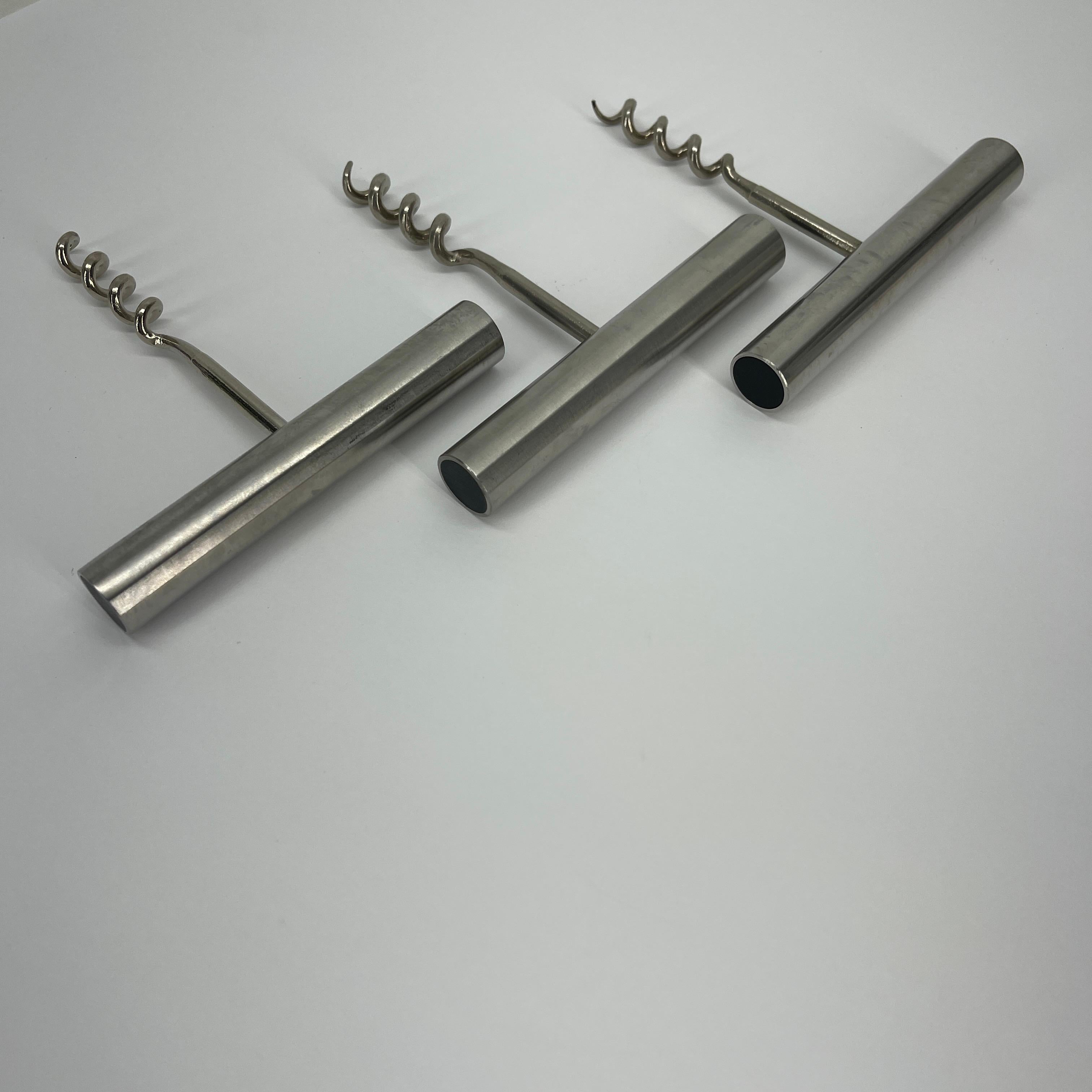 Mid-Century Modern Stelton Stainless Steel Corkscrews, Set of three, Danish For Sale 3