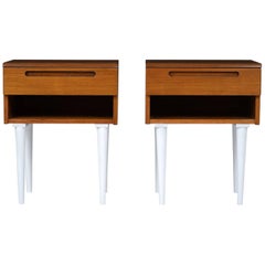 Danish Mid-Century Modern-Style Nightstands, a Pair