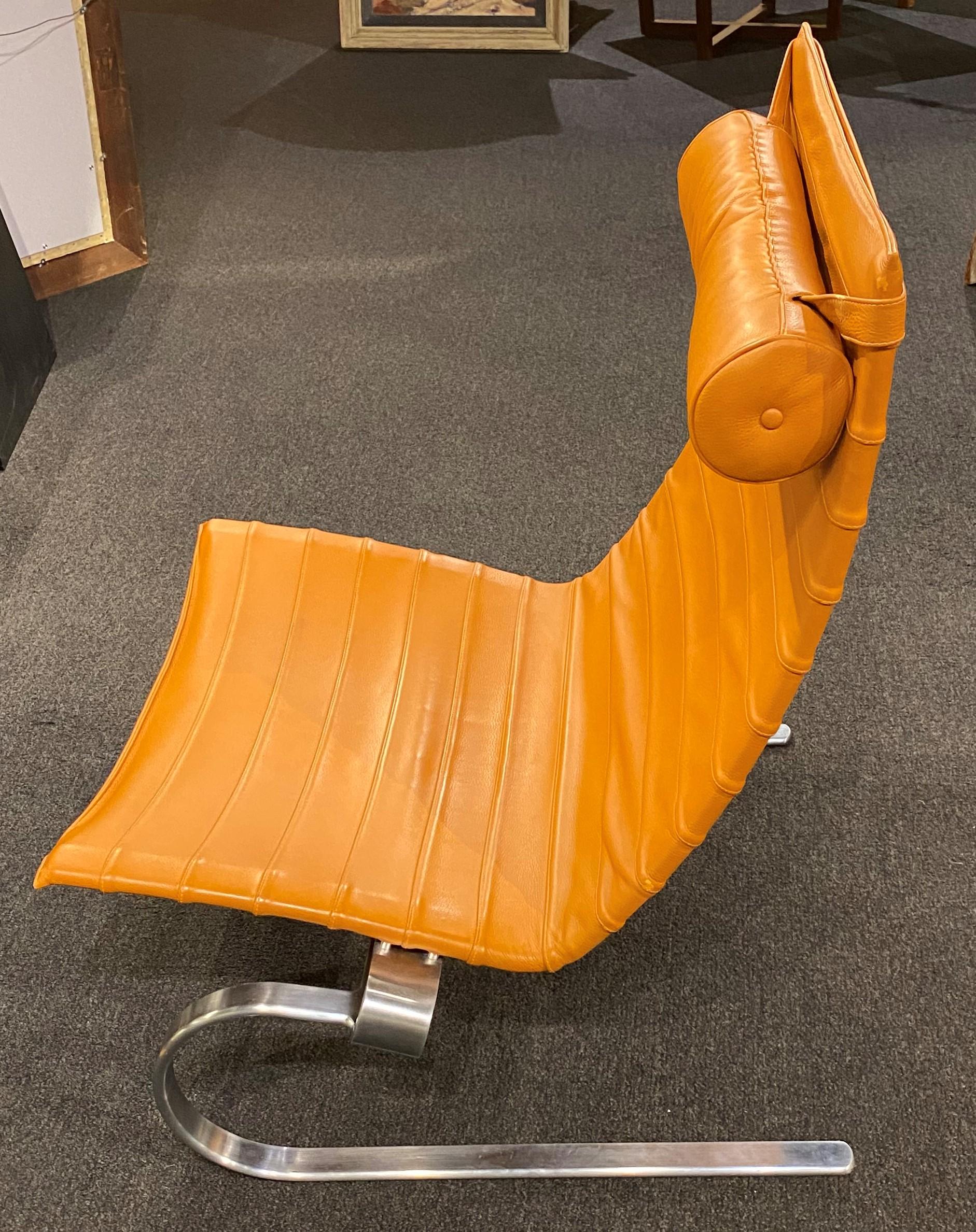 Brushed Danish Mid Century Modern Style PK20 Chair by Poul Kjaerholm for Fritz Hansen For Sale