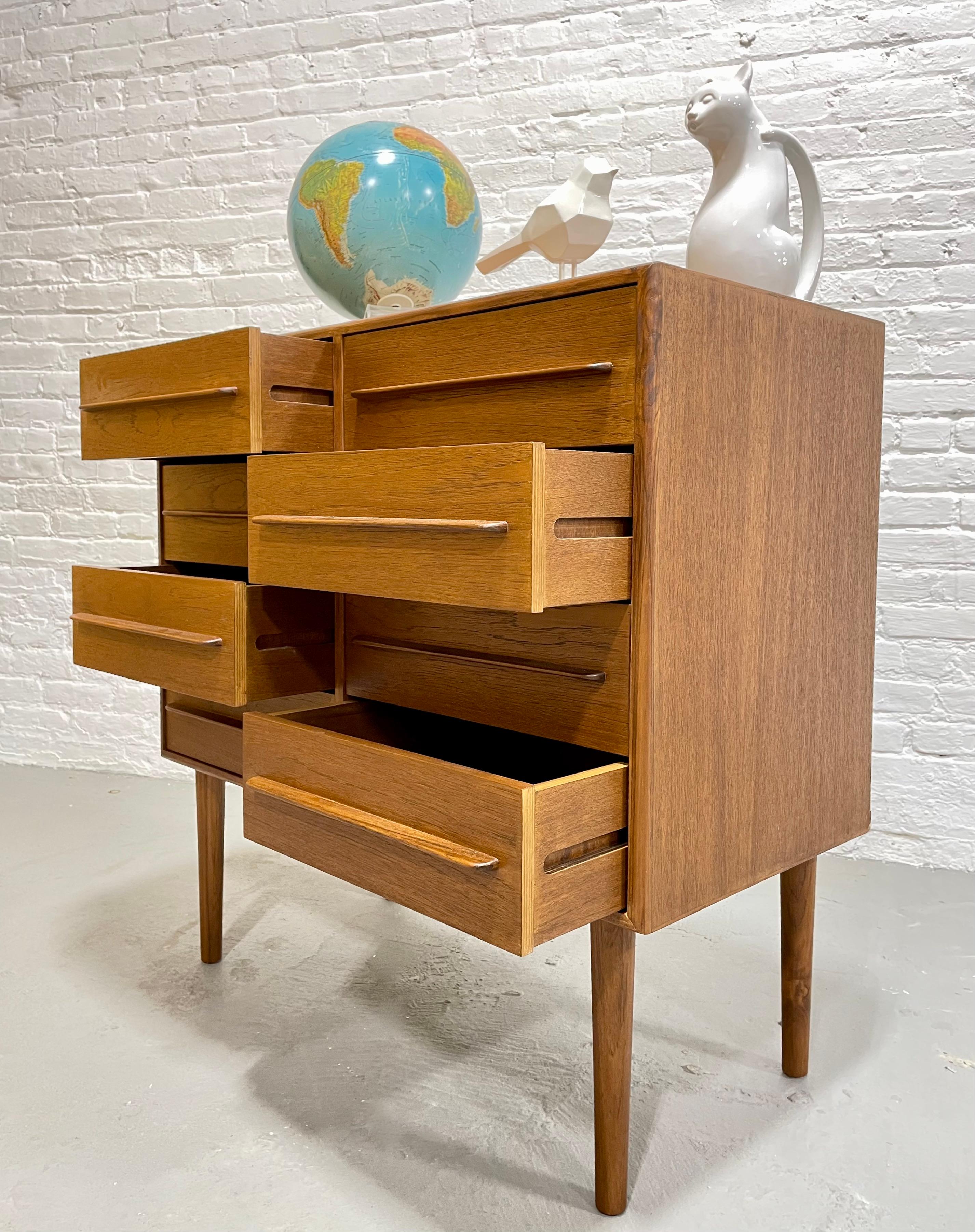 Contemporary Danish Mid-Century Modern Styled Teak Dresser, Two Available